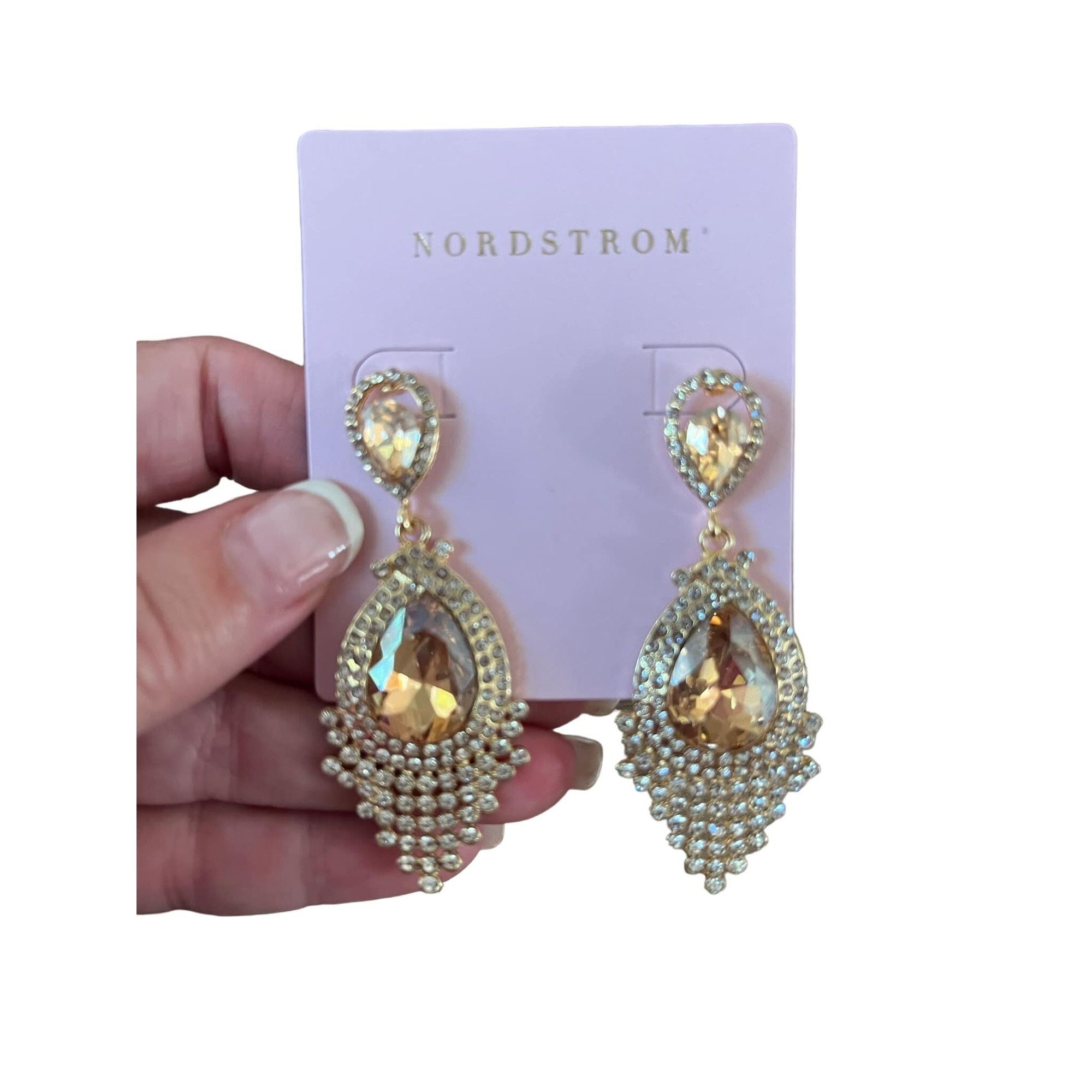 Bloomingdale's Bloomingdale’s Crystal Long Full Rhinestone Teardrop Dangle Size ONE SIZE - 1 Thumbnail