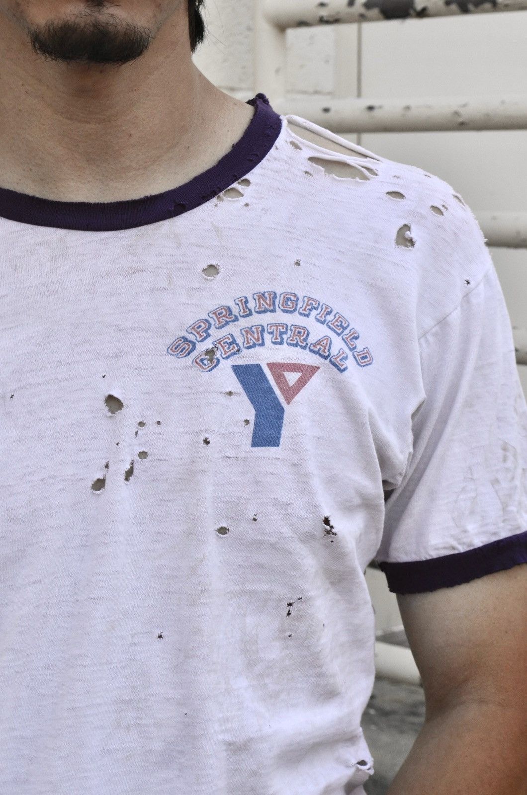 Champion True VTG 80’s Champion YMCA Ringer Thrashed Graphic Shirt Size US M / EU 48-50 / 2 - 3 Thumbnail