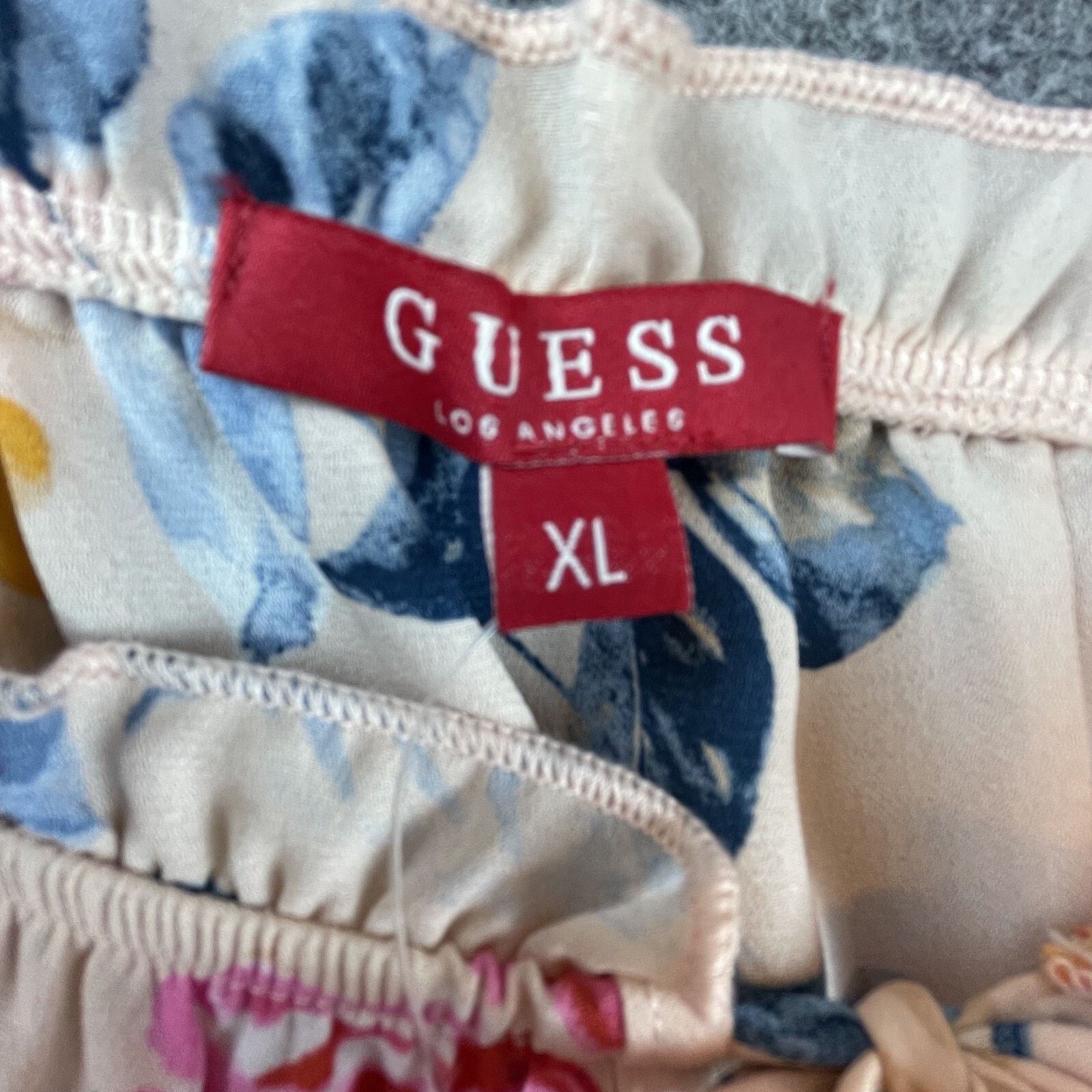 Guess Guess Miley Smocked Dress XL Ruched Milkmaid Ruffle Romantic Size XL / US 12-14 / IT 48-50 - 3 Thumbnail