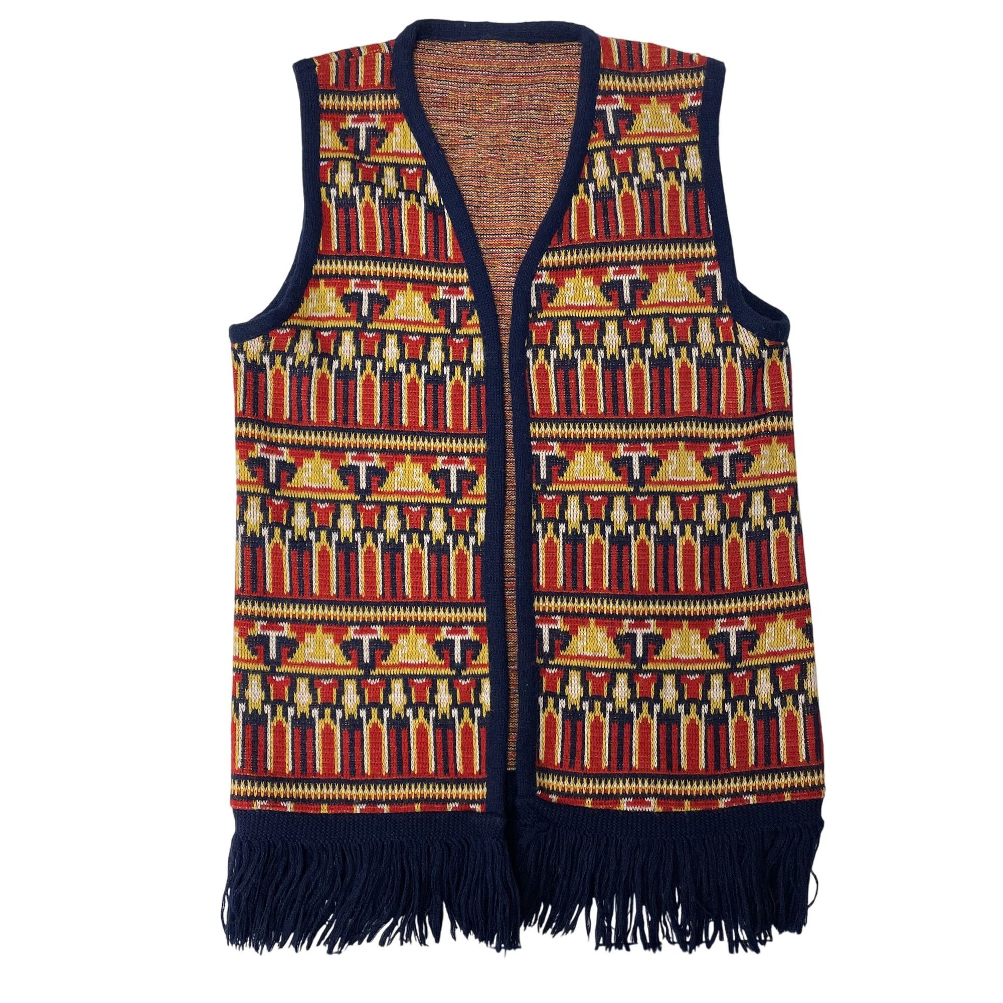 Other Vtg Bright Red Yellow TRIBAL Mayan Pyramid Knit Vest Size US S / EU 44-46 / 1 - 1 Thumbnail