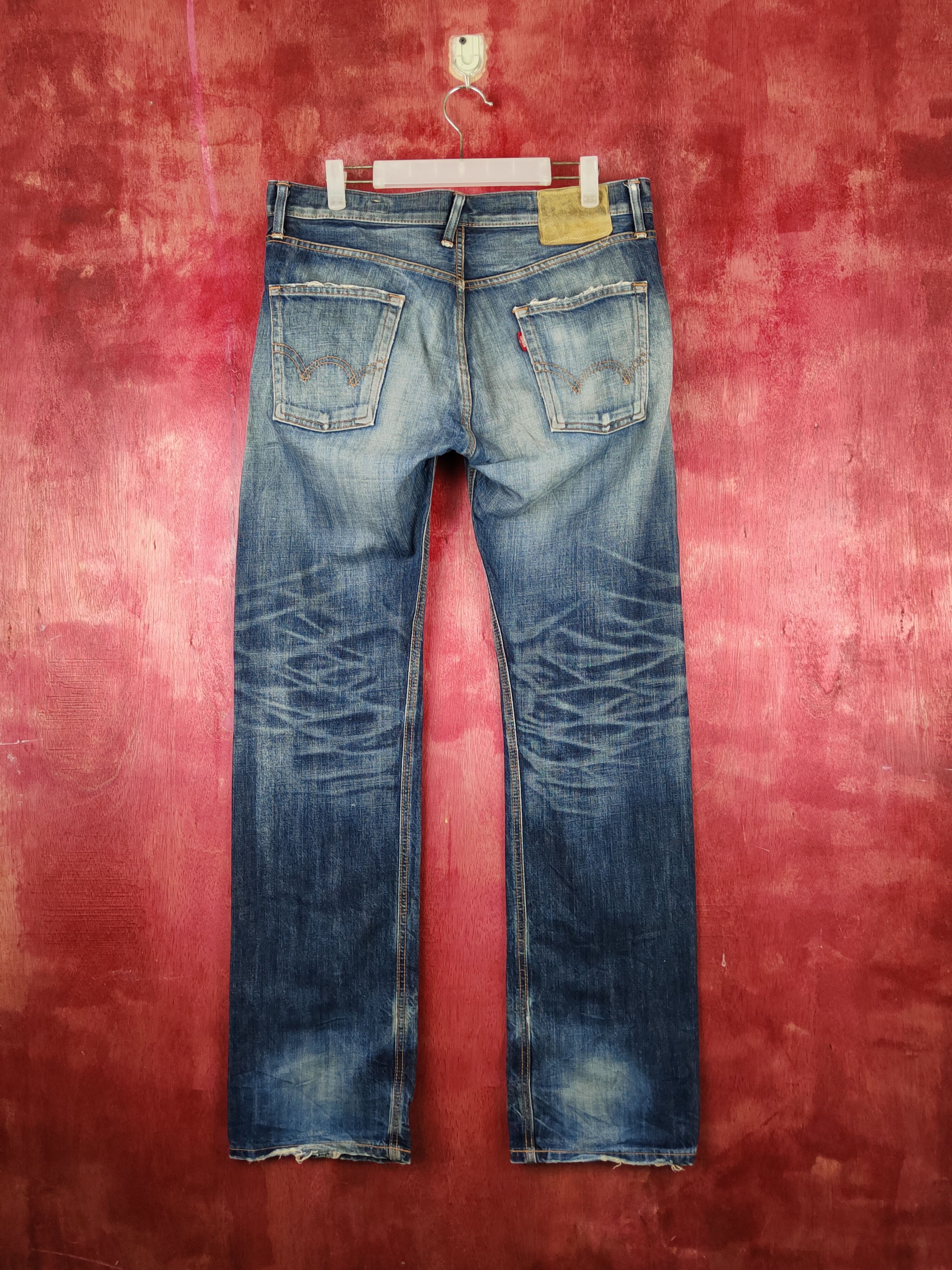 Edwin Edwin Dark Blue Faded Distressed Ripped Jeans #S1691 Size US 32 / EU 48 - 7 Thumbnail