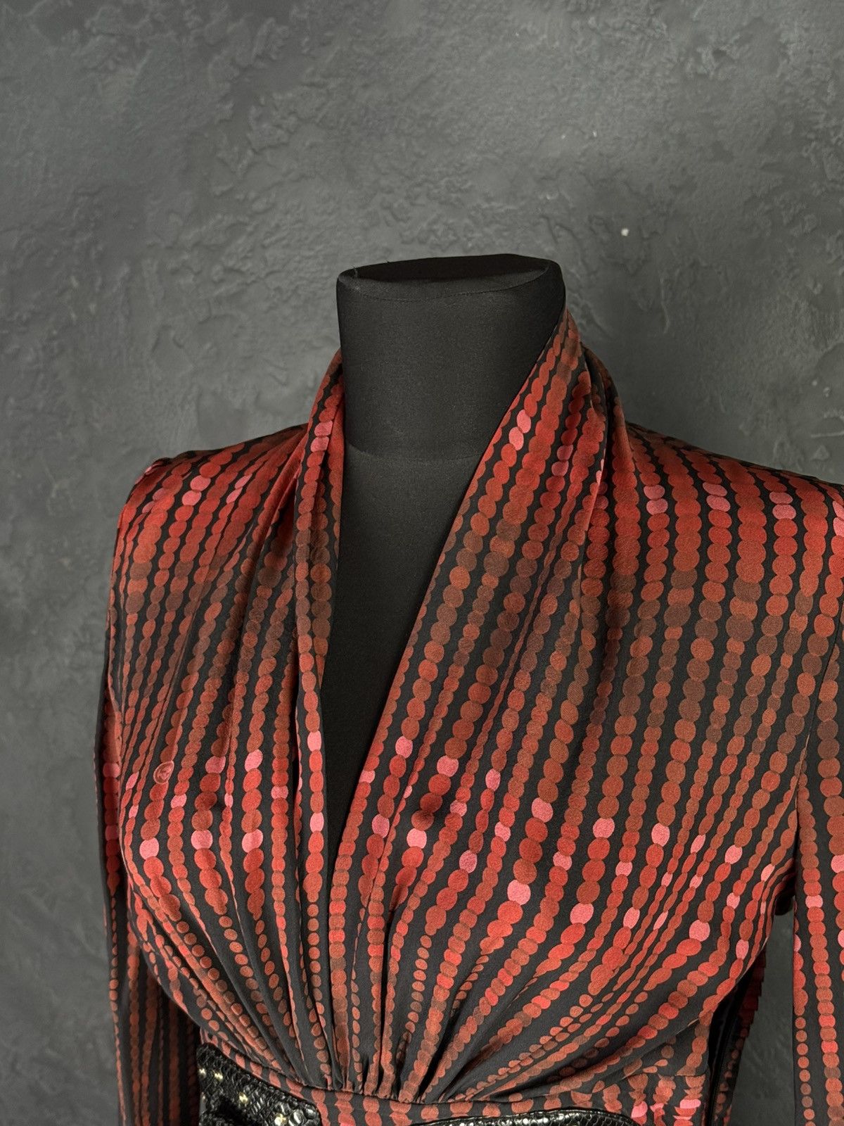 Gucci Rare! Gucci Vintage Women’s Silk Mini Dress Leather Belted Size S / US 4 / IT 40 - 9 Thumbnail