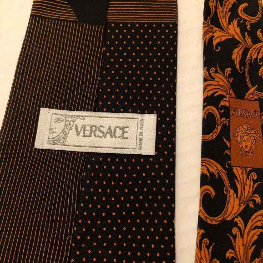 Versace VERSACE MEN'S BLACK 100%SILK TIE 3 5/8" X 60" MADE IN ITALY Size ONE SIZE - 5 Thumbnail