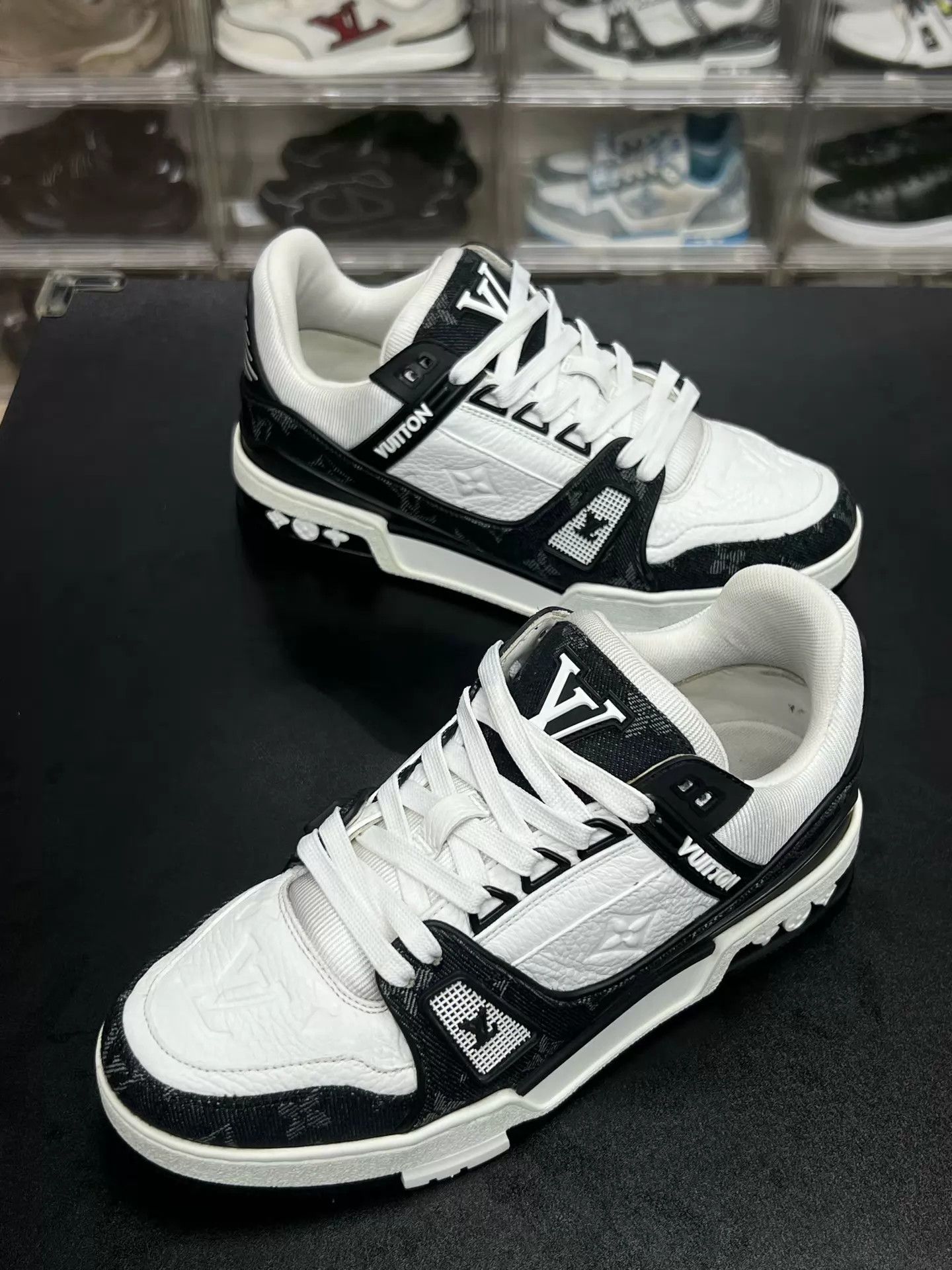Louis Vuitton LV Trainer Black White Denim UK3.5/37.5 LN Dust Bag Size US 7 / IT 37 - 1 Thumbnail