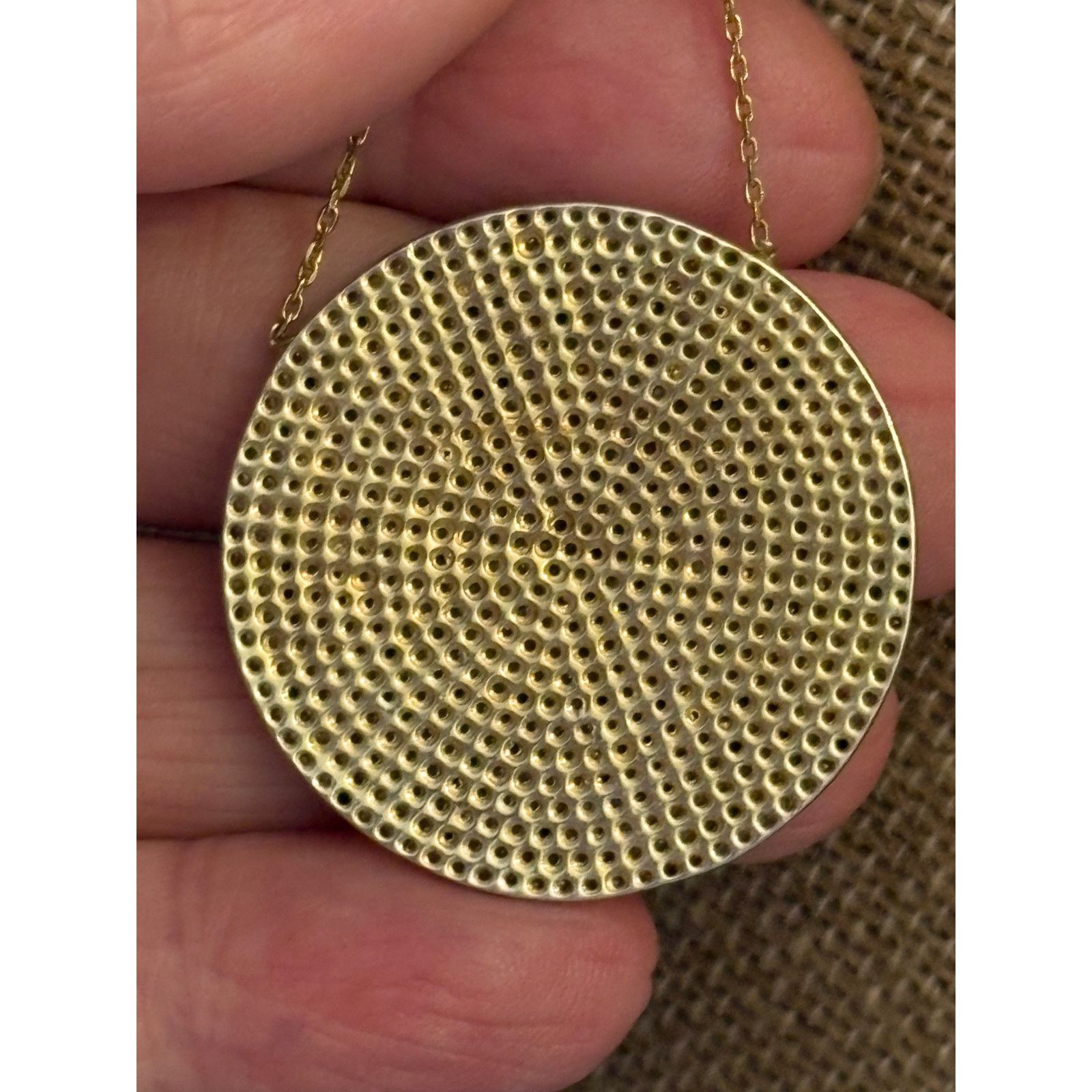 Other Turkish 925 Sterling Silver Pave Disc Necklace 15" Size ONE SIZE - 8 Thumbnail