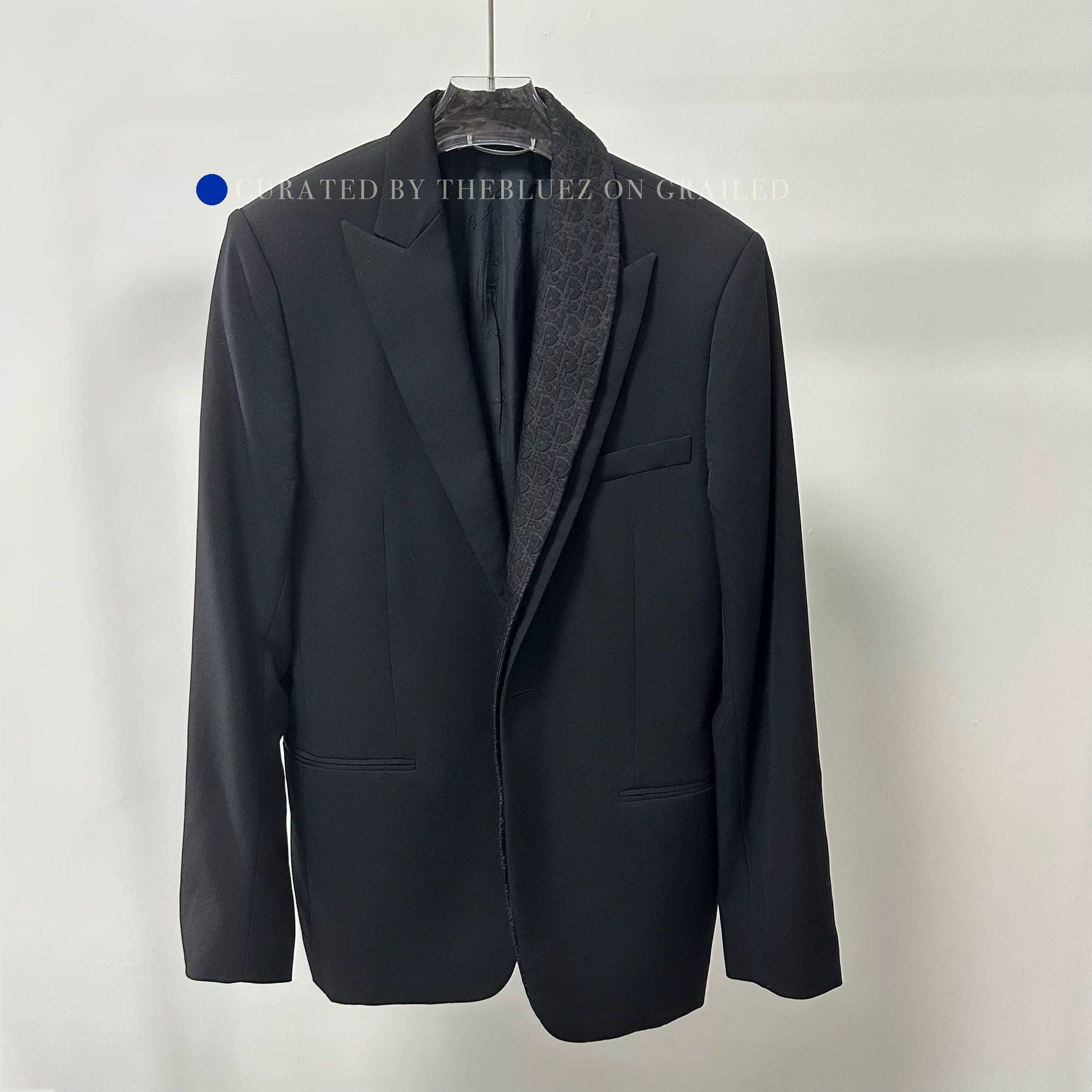Dior Black Wool Oblique Collar Suit Size US M / EU 48-50 / 2 - 1 Thumbnail
