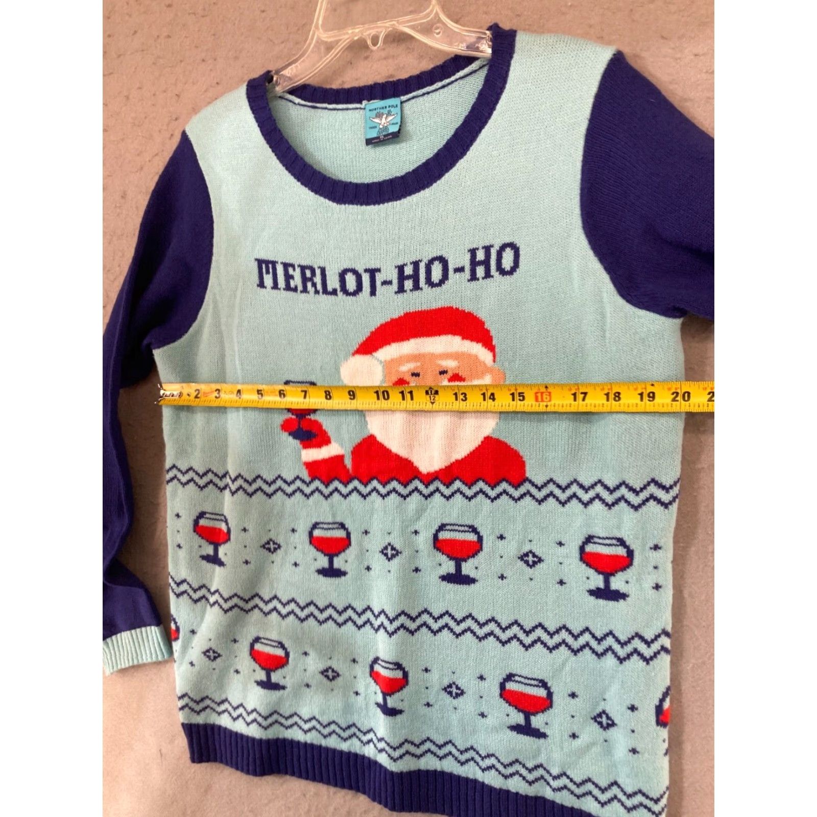 Poler Norther Pole Sweater Mens XL Blue Christmas Geometric Knit Pullover Size US XL / EU 56 / 4 - 2 Thumbnail