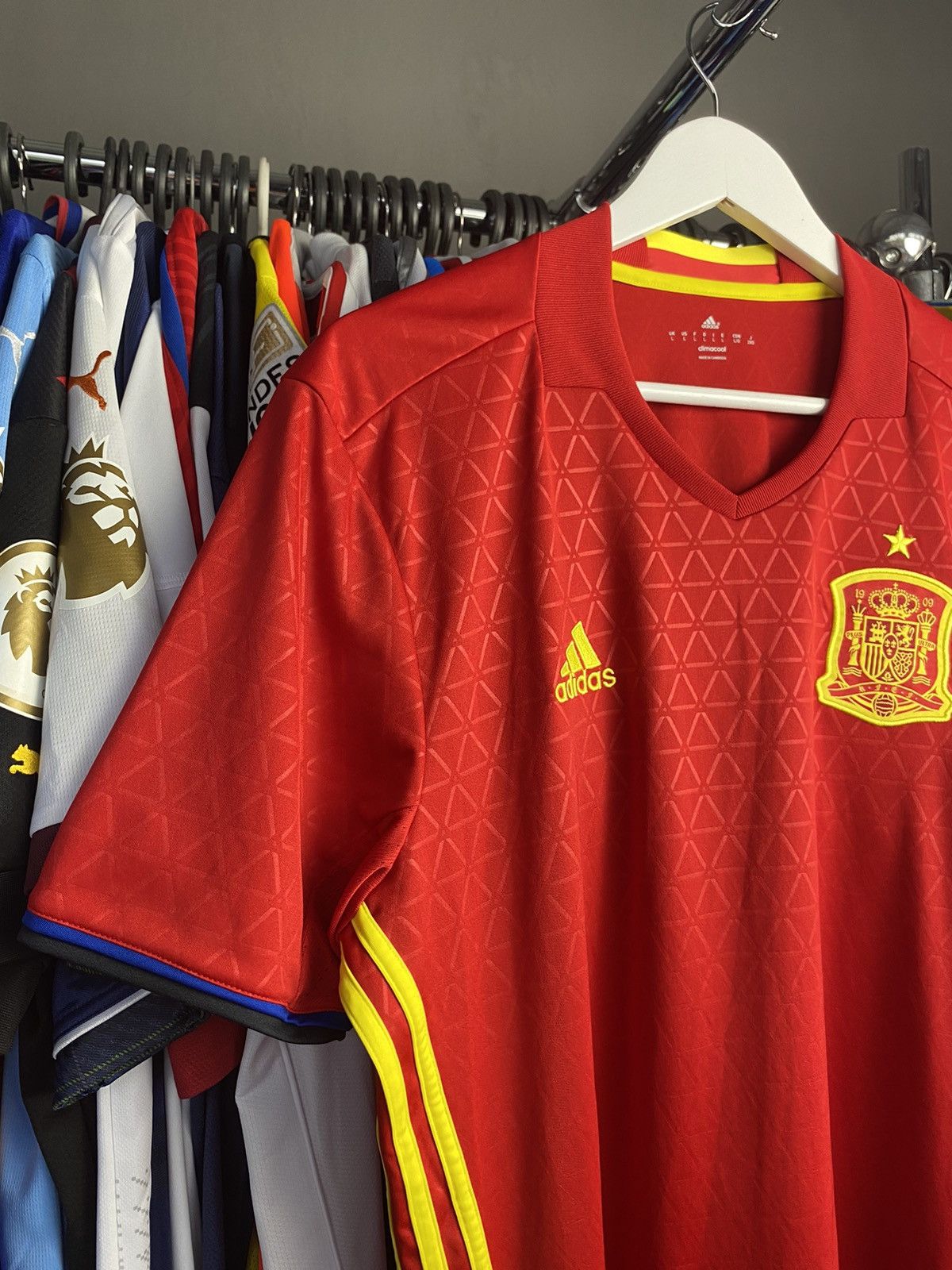 Adidas 2016/17 ADIDAS SPAIN HOME SOCCER FOOTBALL JERSEY SHIRT Size US L / EU 52-54 / 3 - 3 Thumbnail