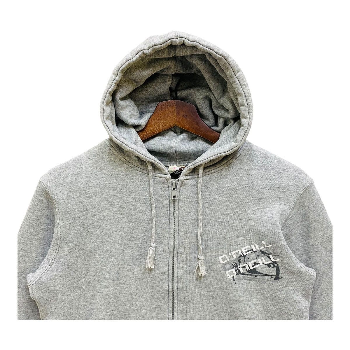 O'Neill Vintage Oneill Surfwear Hoodie Zip Up Distressed Medium Grey Size US M / EU 48-50 / 2 - 2 Thumbnail
