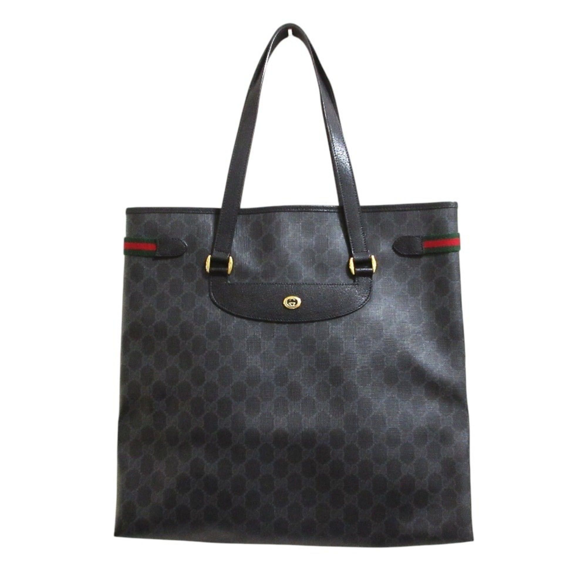 Gucci GUCCI Vintage GG Supreme Sherry Line Tote Bag 39.02.091 Black Men's/Women's Size ONE SIZE - 1 Thumbnail