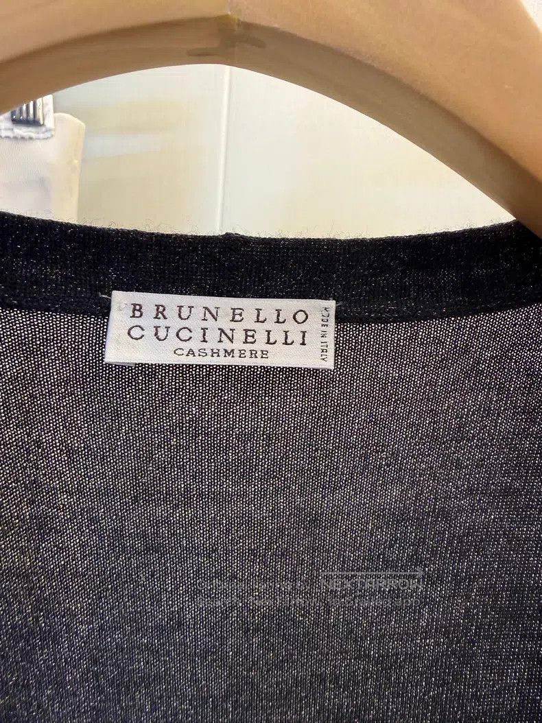 Brunello Cucinelli Brunello Cucinelli Beaded Fine Sparkle Cashmere Silk Cardi Size XS / US 0-2 / IT 36-38 - 6 Thumbnail