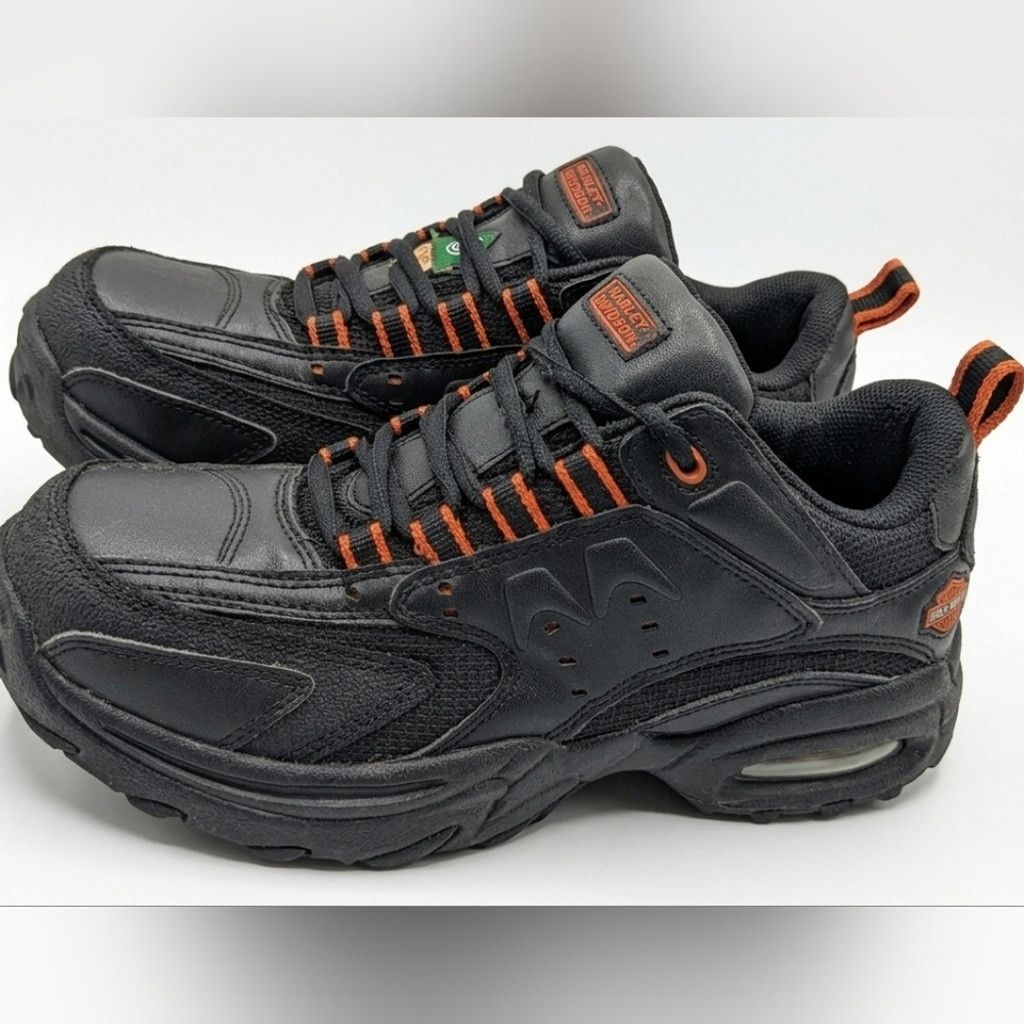 Harley Davidson Harley-Davidson Men's Black Leather Athletic Safety Shoe Size US 7.5 / EU 40-41 - 2 Thumbnail