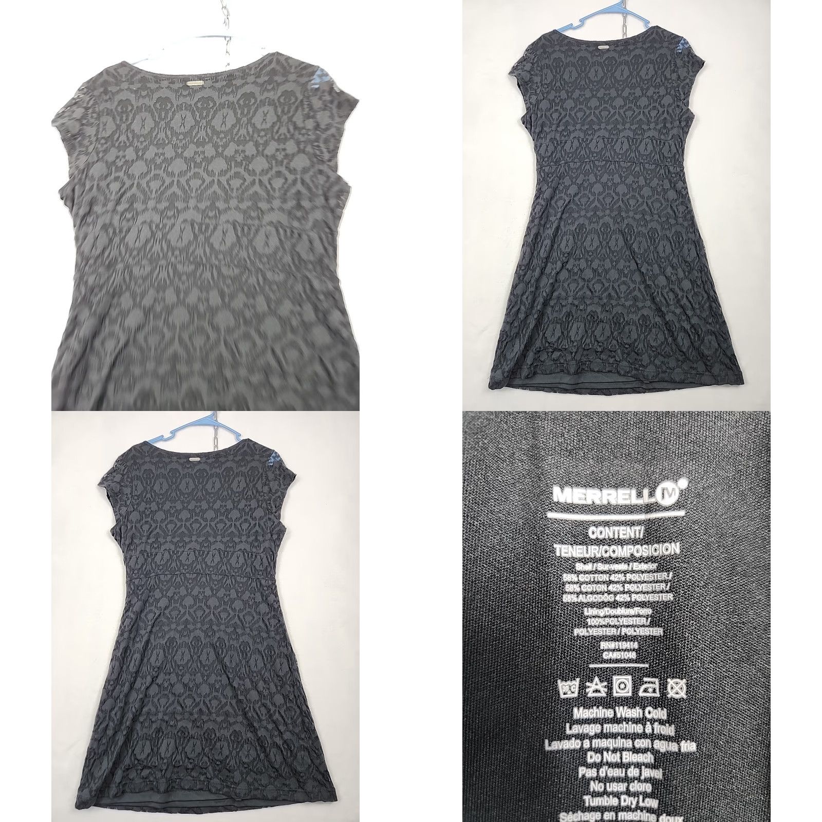 Merrell Merrell Midi Dress Womens L Sleeveless Lightweight Black Cheetah Print Opti-Wick Size L / US 10 / IT 46 - 9 Thumbnail