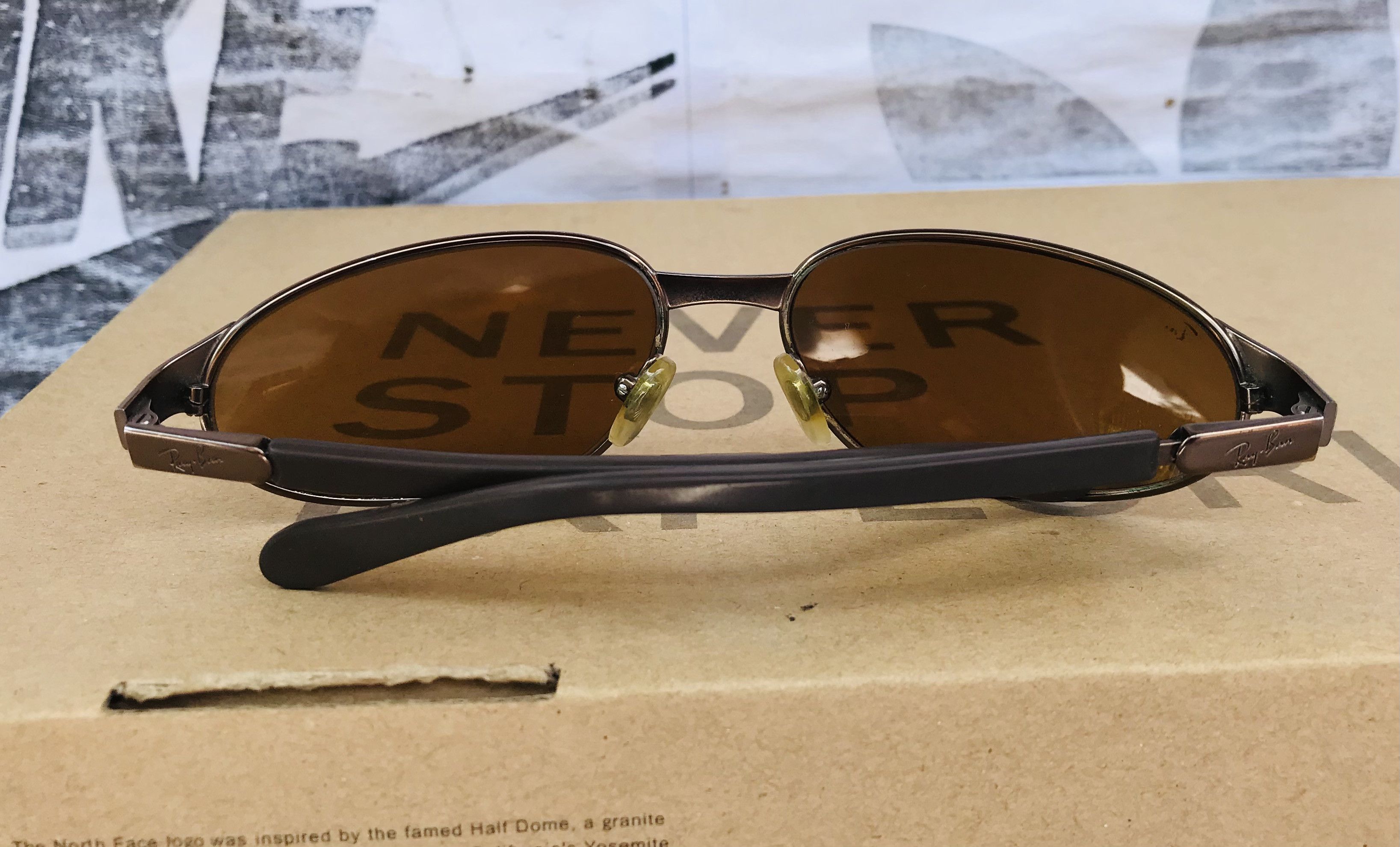 RayBan Ray Ban B&L Brown Metal Wrap Sunglasses Vintage Italy Size ONE SIZE - 2 Thumbnail