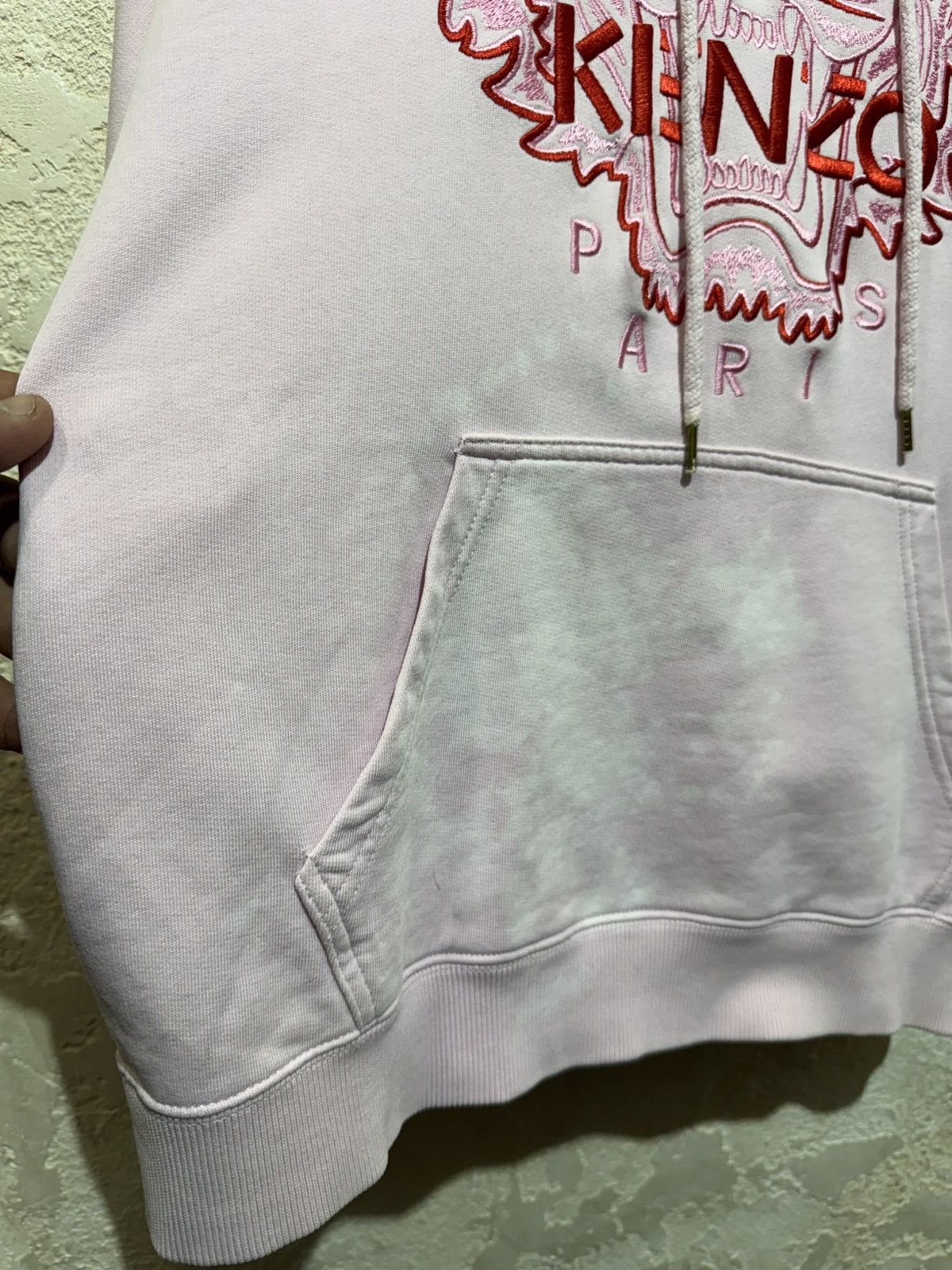 Kenzo Kenzo Pink Tiger Head Embroidered Logo DRawstring Hoodie Size L / US 10 / IT 46 - 7 Thumbnail