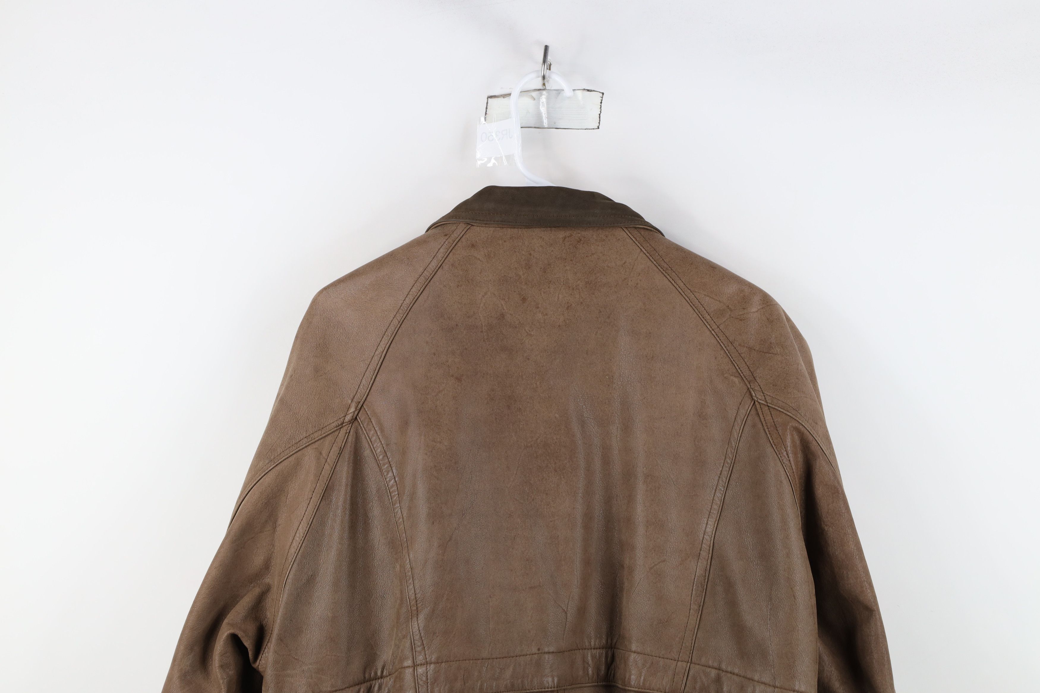 Vintage Vintage 90s Streetwear Leather Flight Bomber Jacket Brown Size US M / EU 48-50 / 2 - 14 Thumbnail