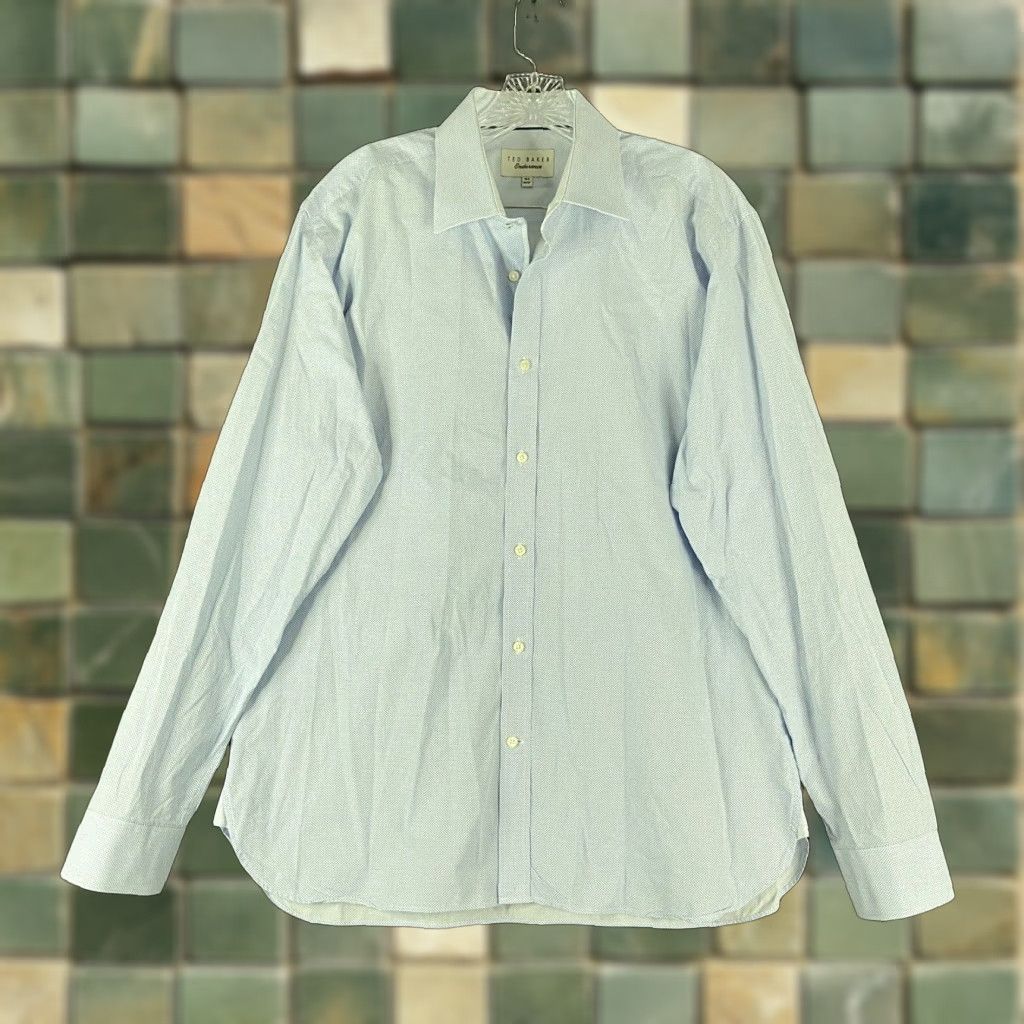 Ted Baker VINTAGE NOT APPLICABLE? Wait, Ted Baker Endurance Dress Shirt Button Up Long Sleeve Men 16.5 36/37 Blue Adult Medium? Size 42R - 1 Thumbnail