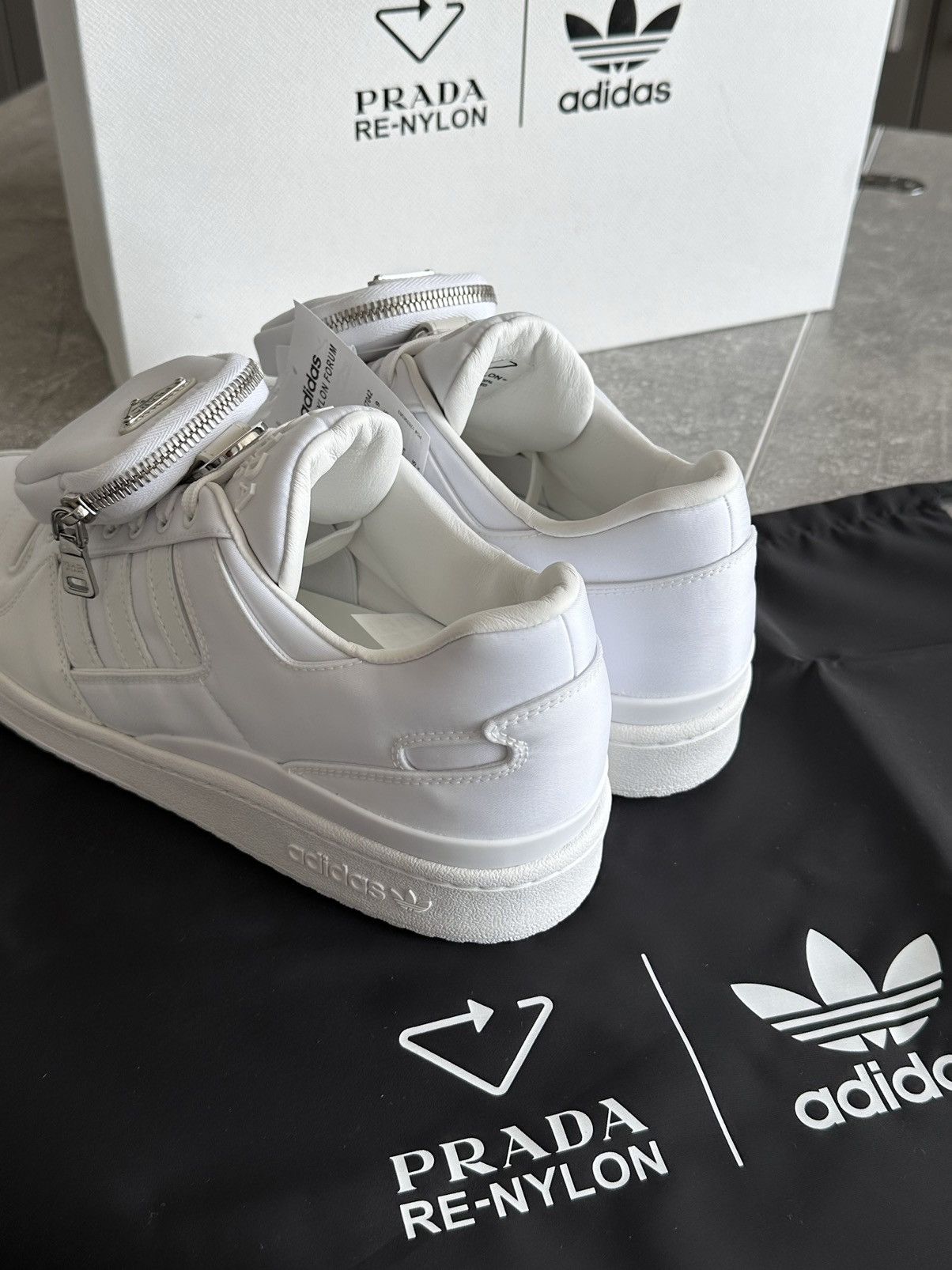 Adidas × Prada Prada Adidas RE-Nylon Forum Low White Sneakers US 6 / 36 Size US 6 / IT 36 - 16 Thumbnail