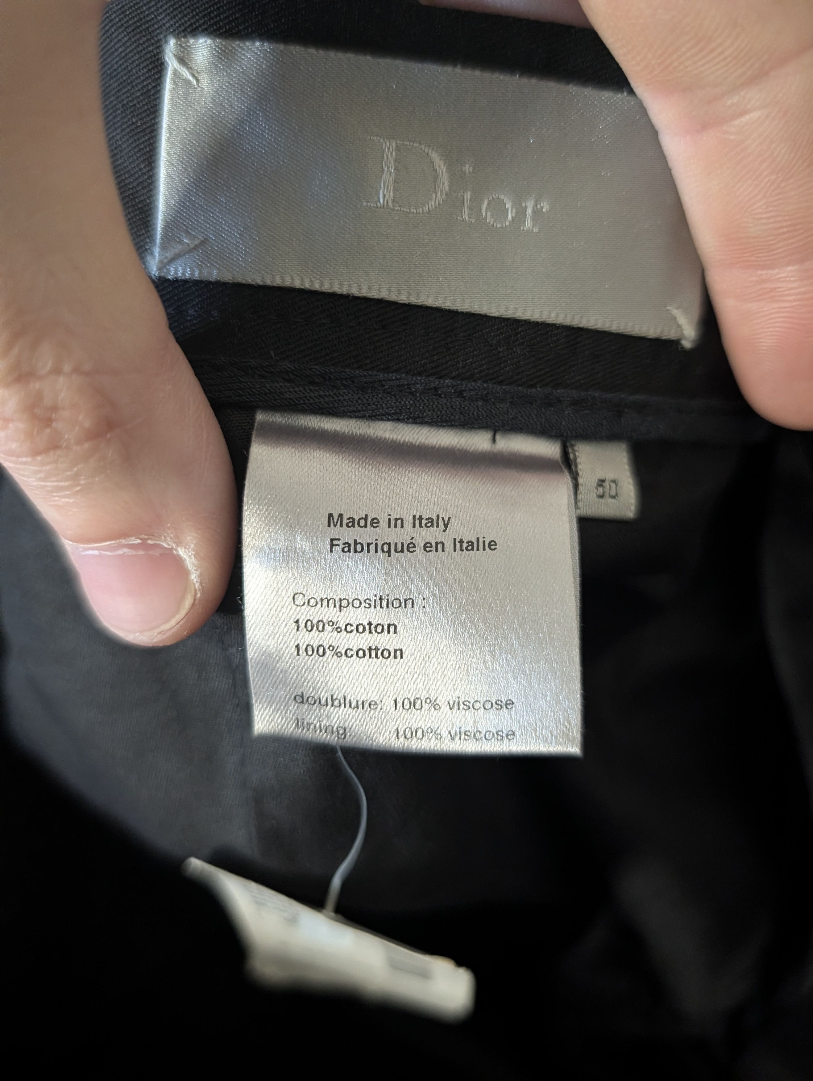 Dior AW2003 Hedi Rivet Detail NWT Black Cotton Pants 50 Size US 34 / EU 50 - 16 Thumbnail