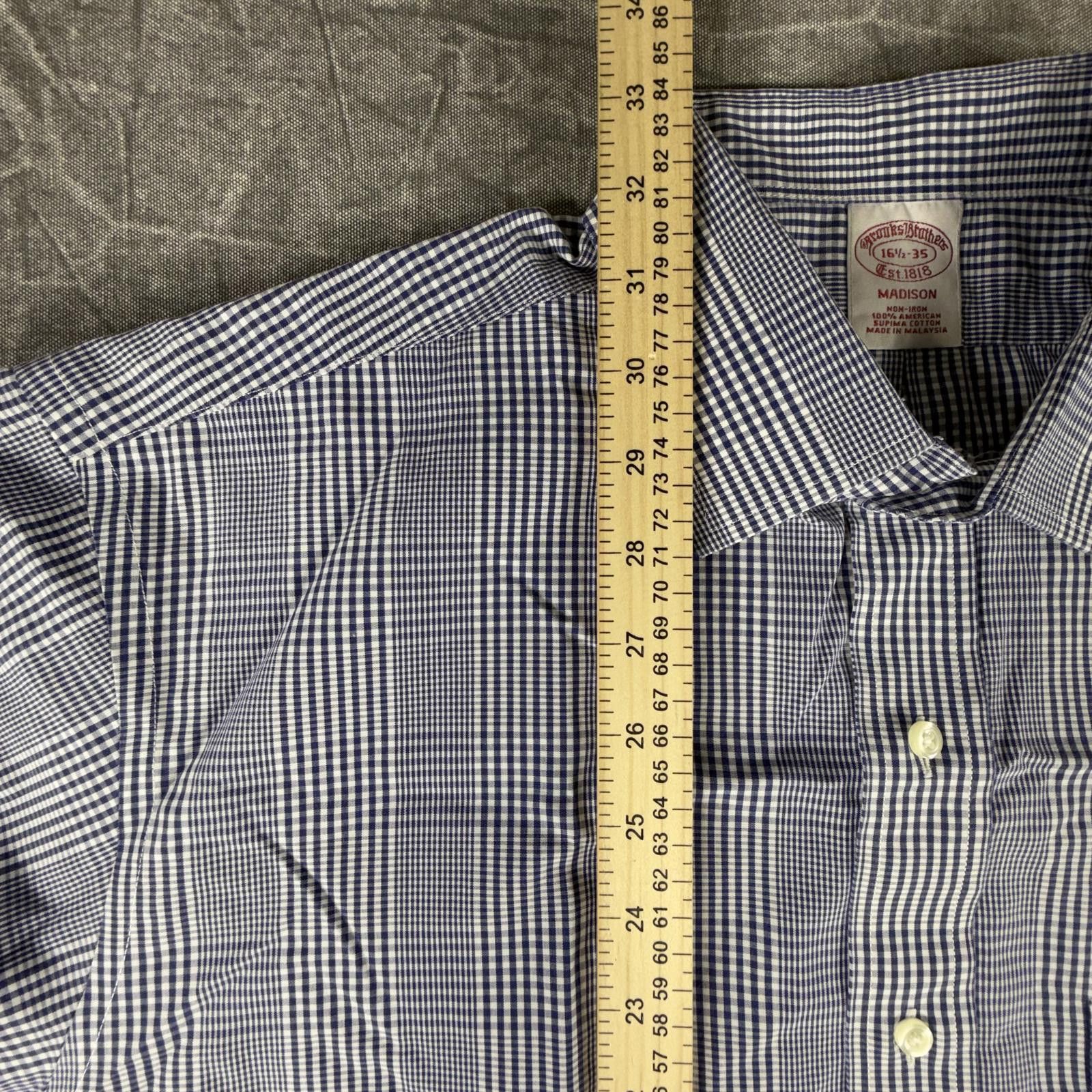 Brooks Brothers Brooks Brothers Shirt Men's 16 1/2 Blue Non-Iron Madison Size 42R - 3 Thumbnail