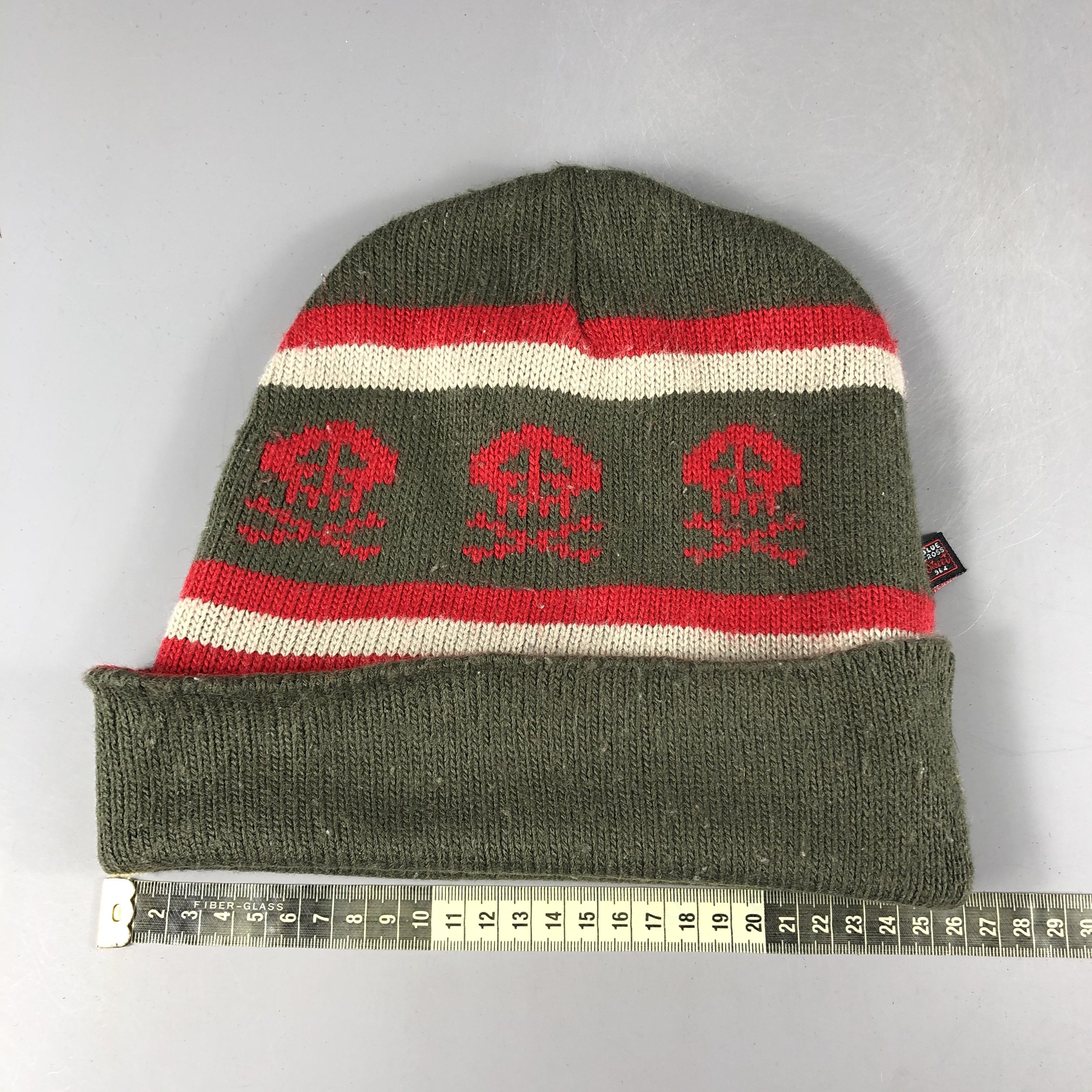 Vintage Blue Cross Skulls Beanie Snow Hat Snow Cap -D1175 Size ONE SIZE - 3 Thumbnail