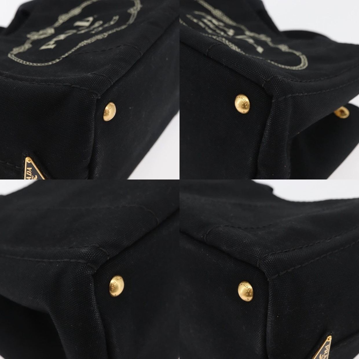 Prada Prada Canvas Canapa PM Handbag Black Size ONE SIZE - 7 Thumbnail