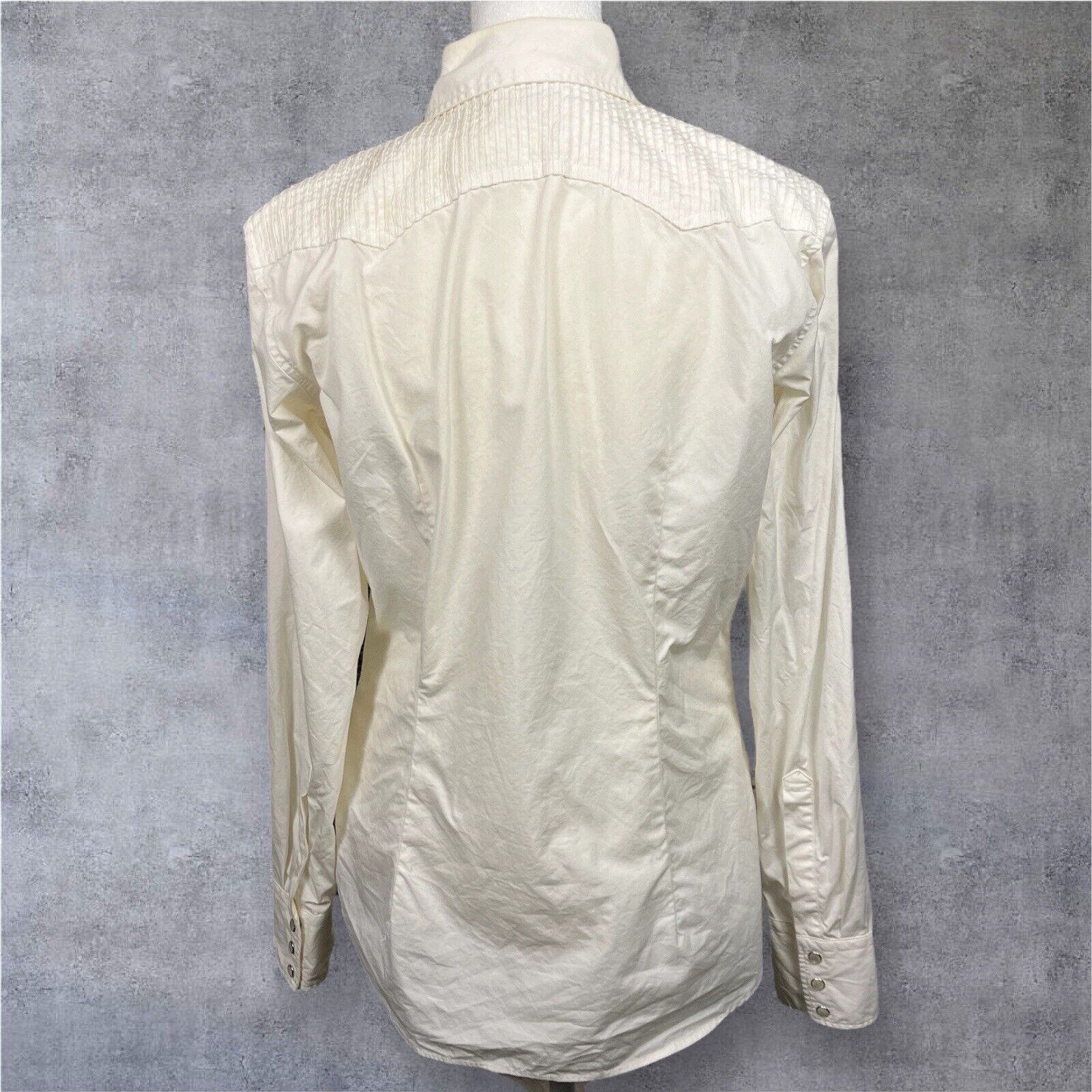 Gap Vintage GAP Pintuck Western Pearl Snap Shirt-White Y2K-Med Size M / US 6-8 / IT 42-44 - 7 Thumbnail