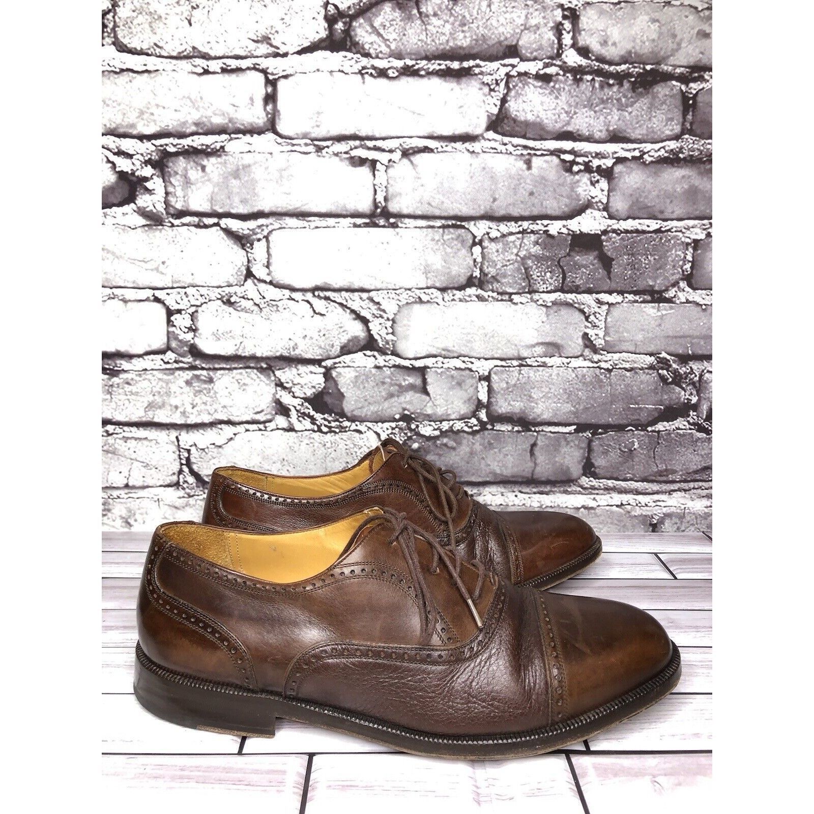 Mezlan Mezlan Florence Coffee Brown Leather Pebbled CapToe Oxford S Size US 7 / EU 40 - 3 Thumbnail