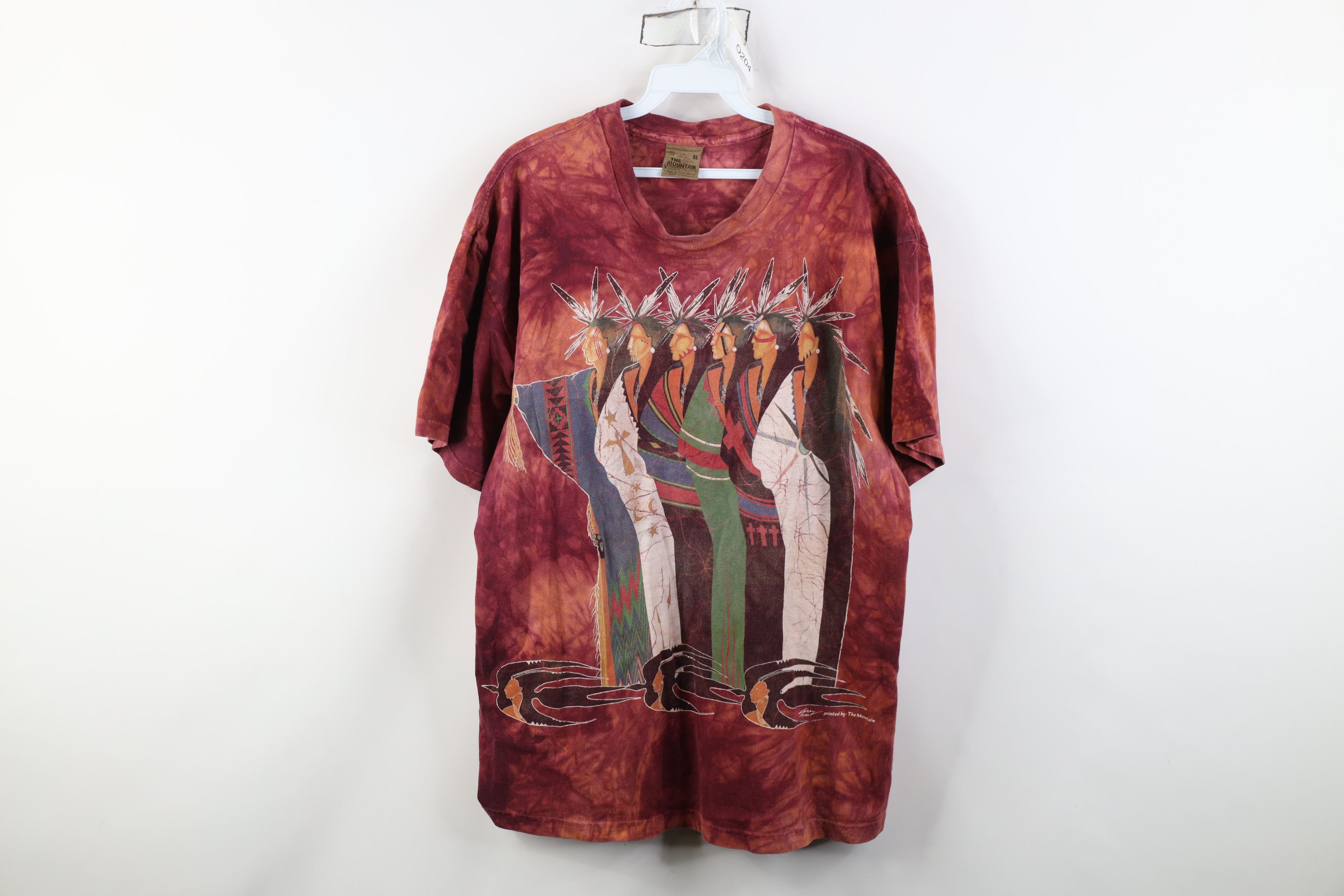Vintage Vintage 90s Streetwear Acid Wash Native American T-Shirt USA Size US XL / EU 56 / 4 - 1 Thumbnail