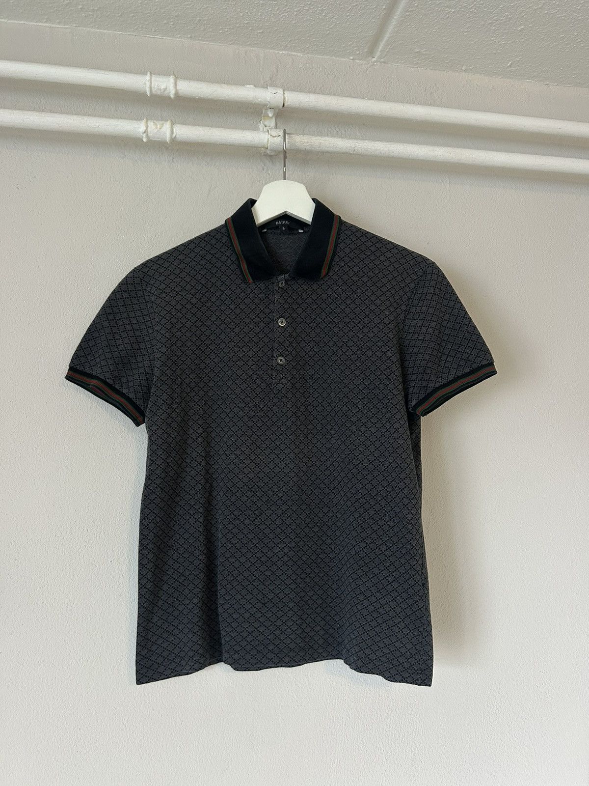Gucci Gucci Diamond Pattern Polo with Signature Web Collar Size US S / EU 44-46 / 1 - 5 Thumbnail
