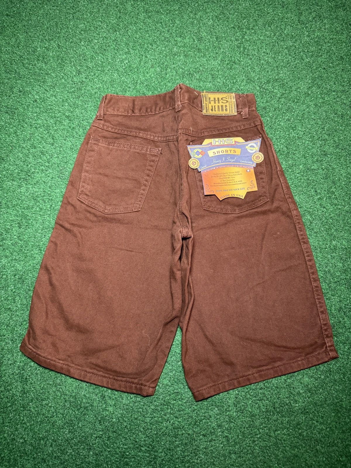 Vintage His Jeans Vintage Brown Jorts 90s 26 Waist 11” Denim Shorts Size US 26 / EU 42 - 1 Thumbnail