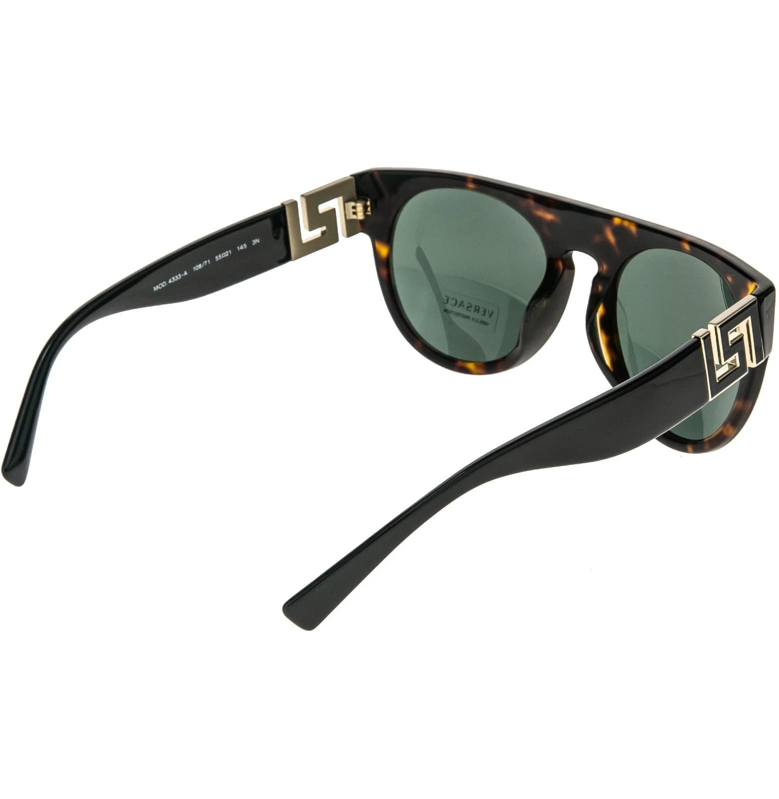 Versace VERSACE VE4333A 4333 Greca Round Bold Sunglasses Black Size ONE SIZE - 10 Thumbnail