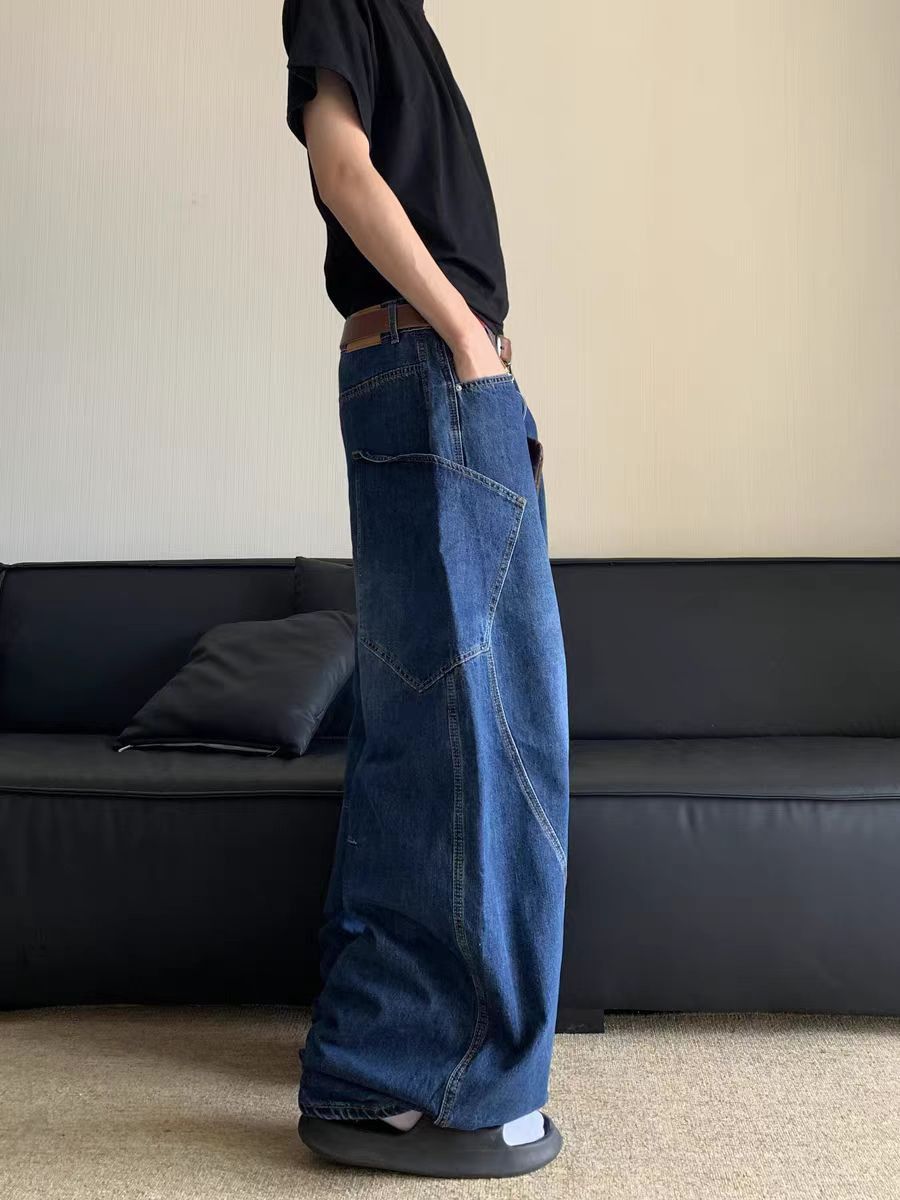 Japanese Brand Loose Retro Large Pocket Machete Jeans Size US 34 / EU 50 - 2 Thumbnail