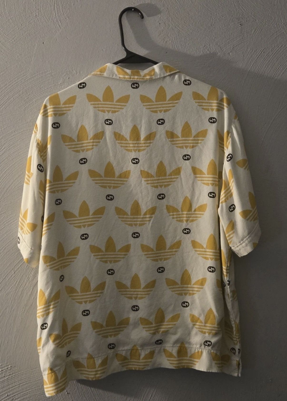 Adidas × Gucci Gucci X Adidas Trefoil Print Bowling Shirt (Size 52 - XL) Size US XL / EU 56 / 4 - 4 Thumbnail