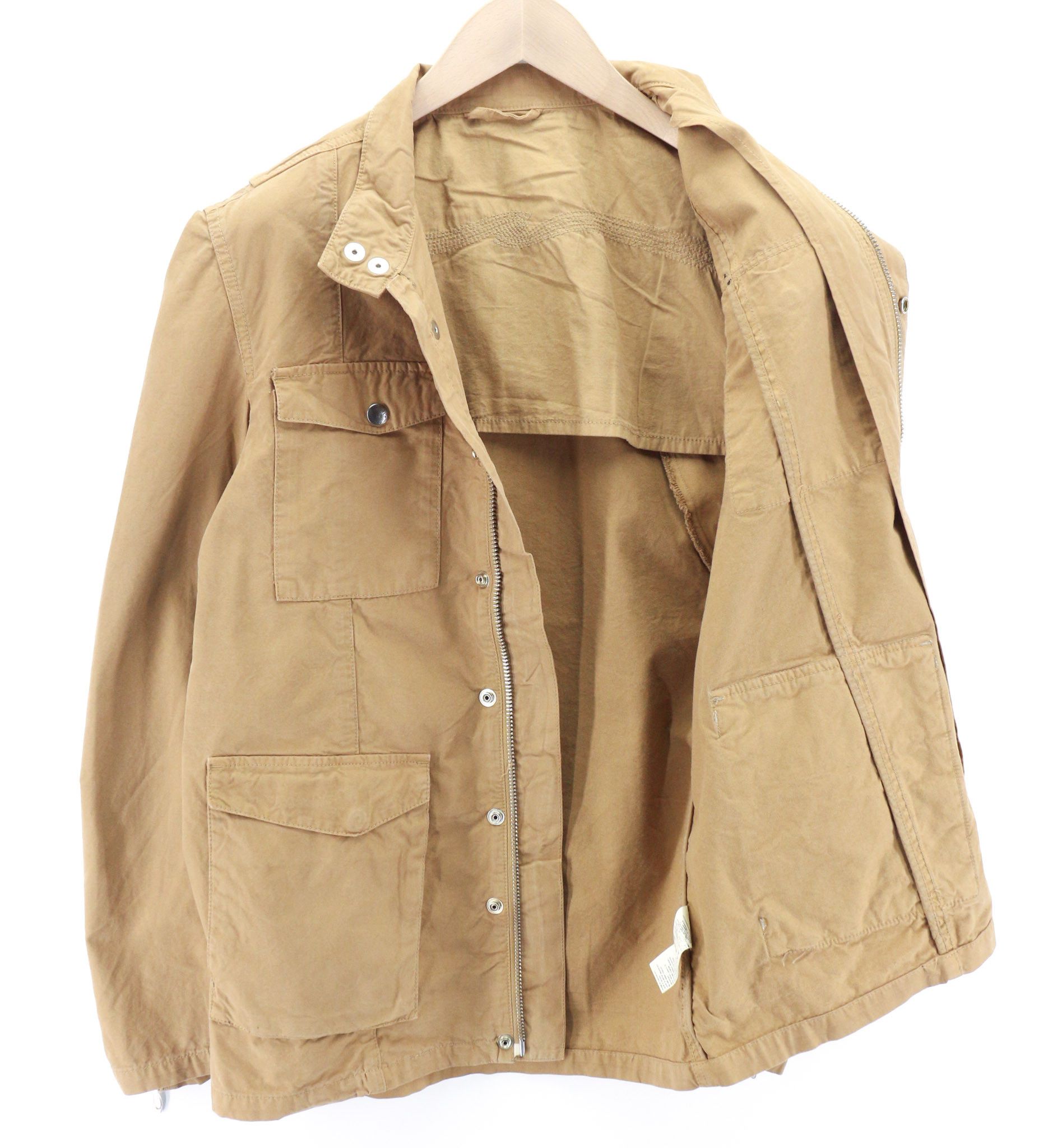 MICK S Brown Patch Zipper Unlined Logo Jacket 80736