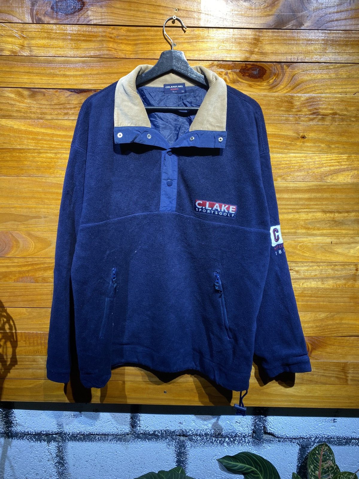 Vintage Vintage CHLANDLAKE Sports Fleece Pullover Navy Blue – 90s Size US XL / EU 56 / 4 - 3 Thumbnail