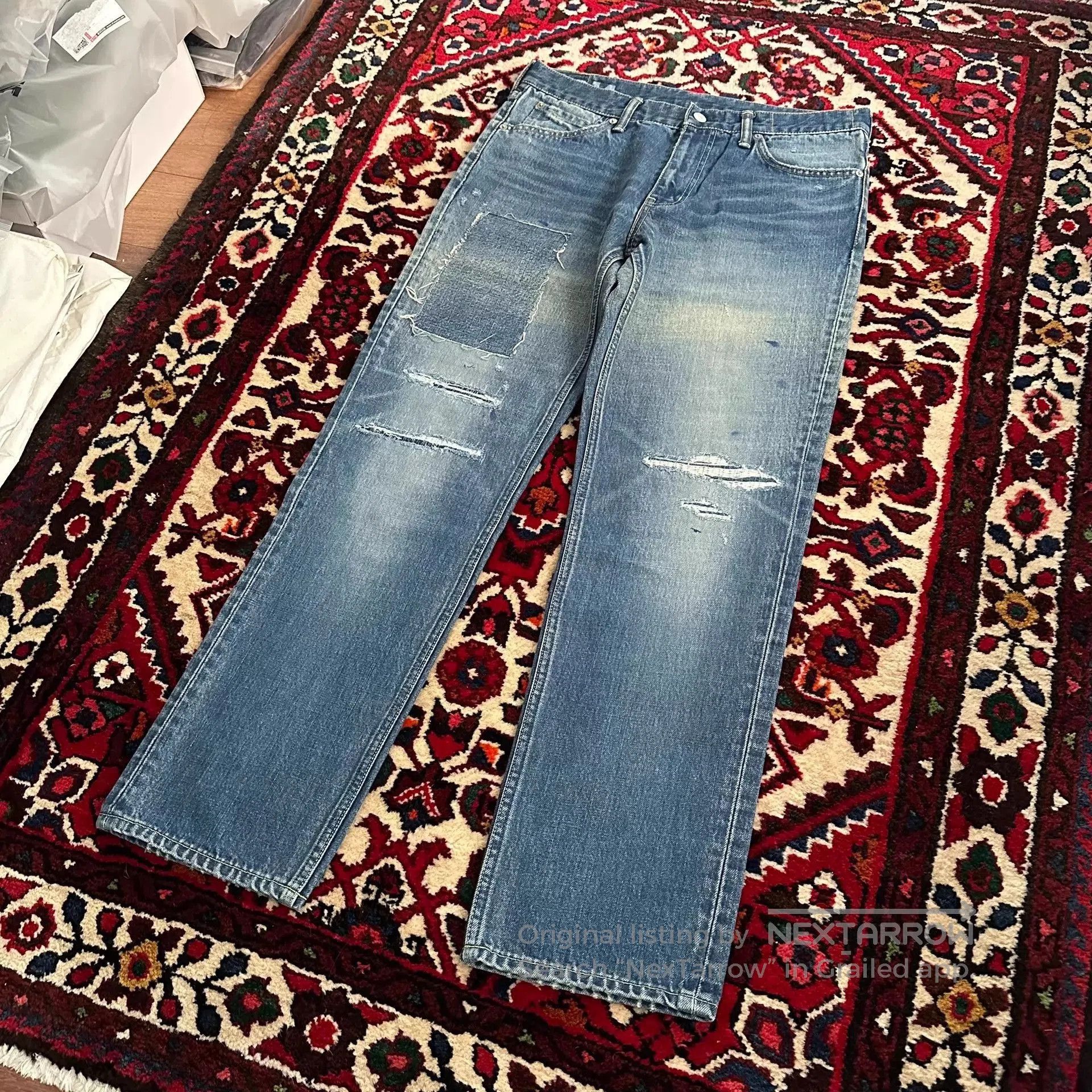 Visvim Blue Distressed Denim Jeans. Size US 34 / EU 50 - 3 Thumbnail