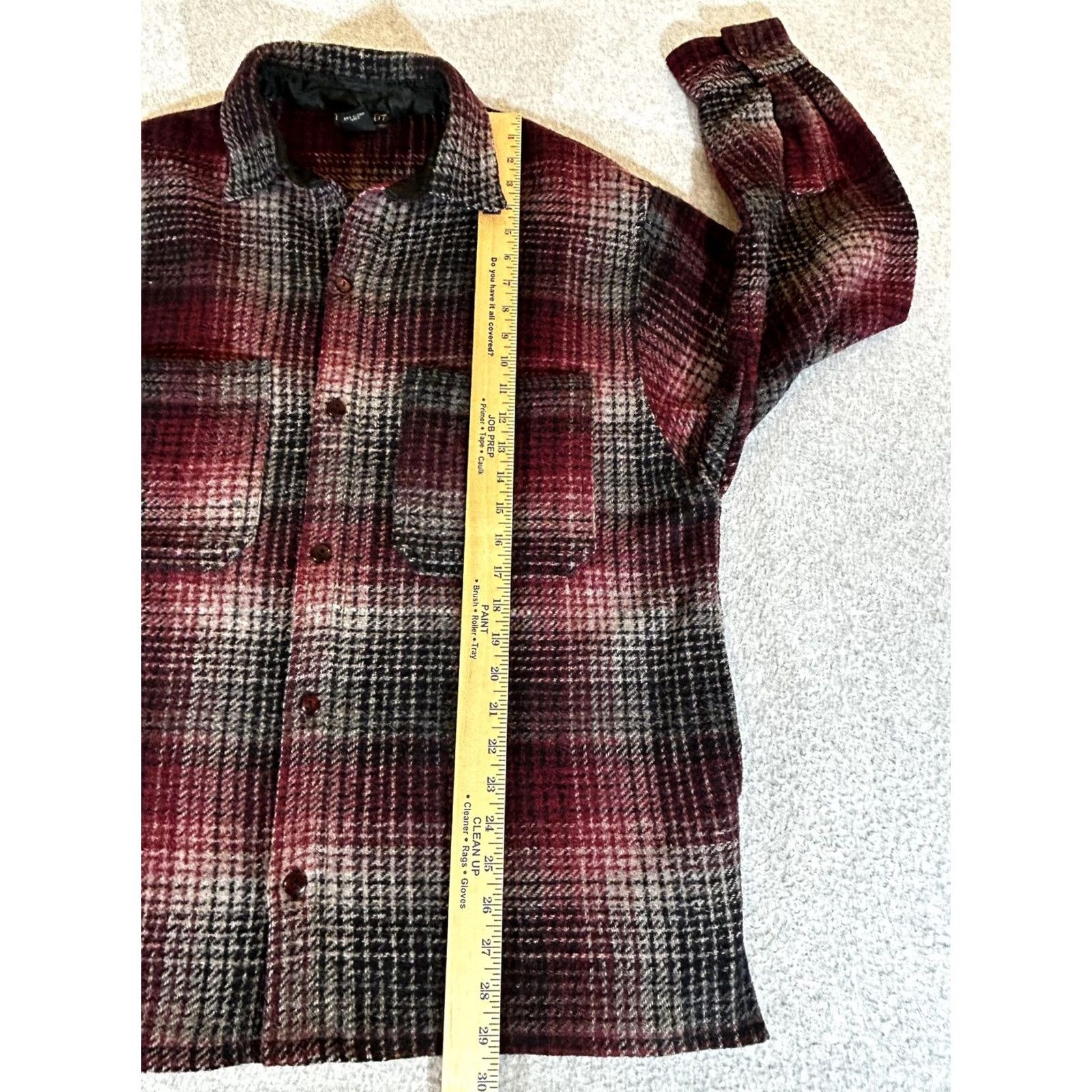 Vintage Vintage Thumbs Up Mens Wool Plaid Overcoat Jacket Coat Shacket Mid-Length Button Single-Breasted Outdoor Winter Casual Size M Red Size US M / EU 48-50 / 2 - 5 Thumbnail