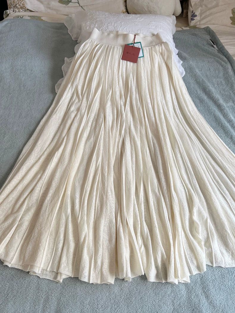 Loro Piana LORO PIANA sizeM Tulle cotton wool pleated half skirt Size 30" / US 8 / IT 44 - 4 Thumbnail