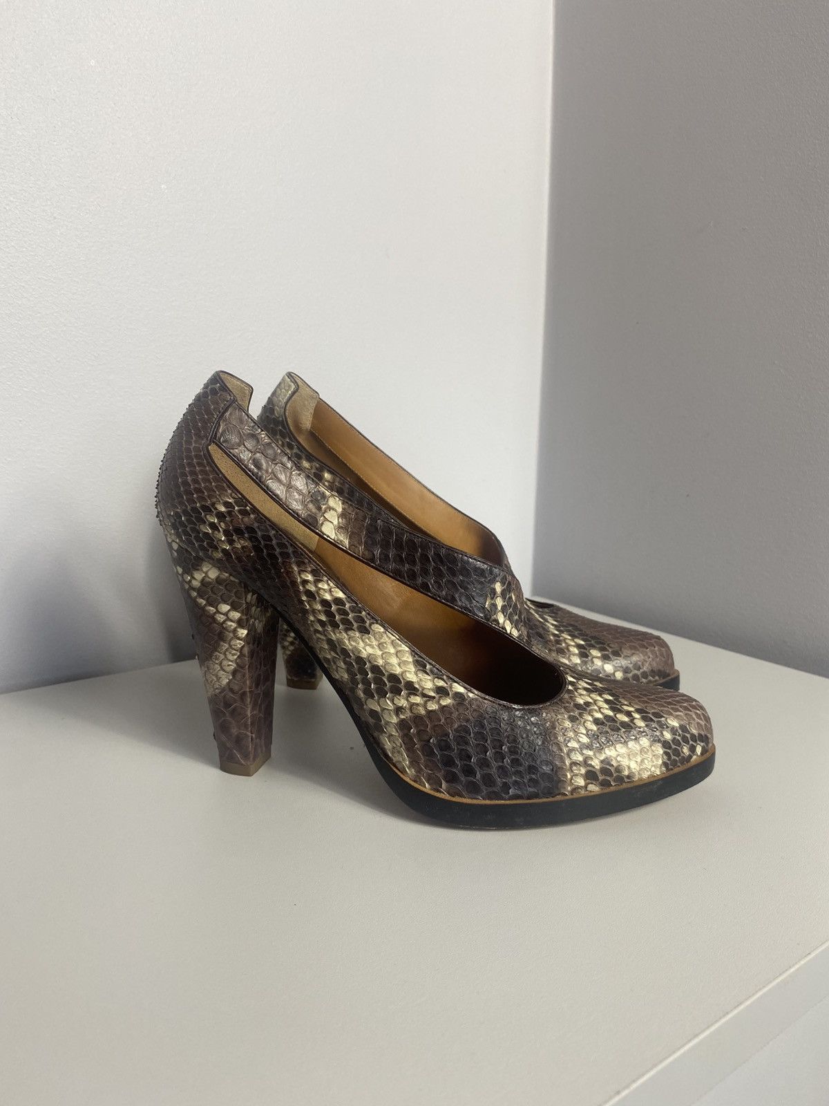 Chloe Chloe Python leather heels 38 woman Size US 8 / IT 38 - 1 Thumbnail