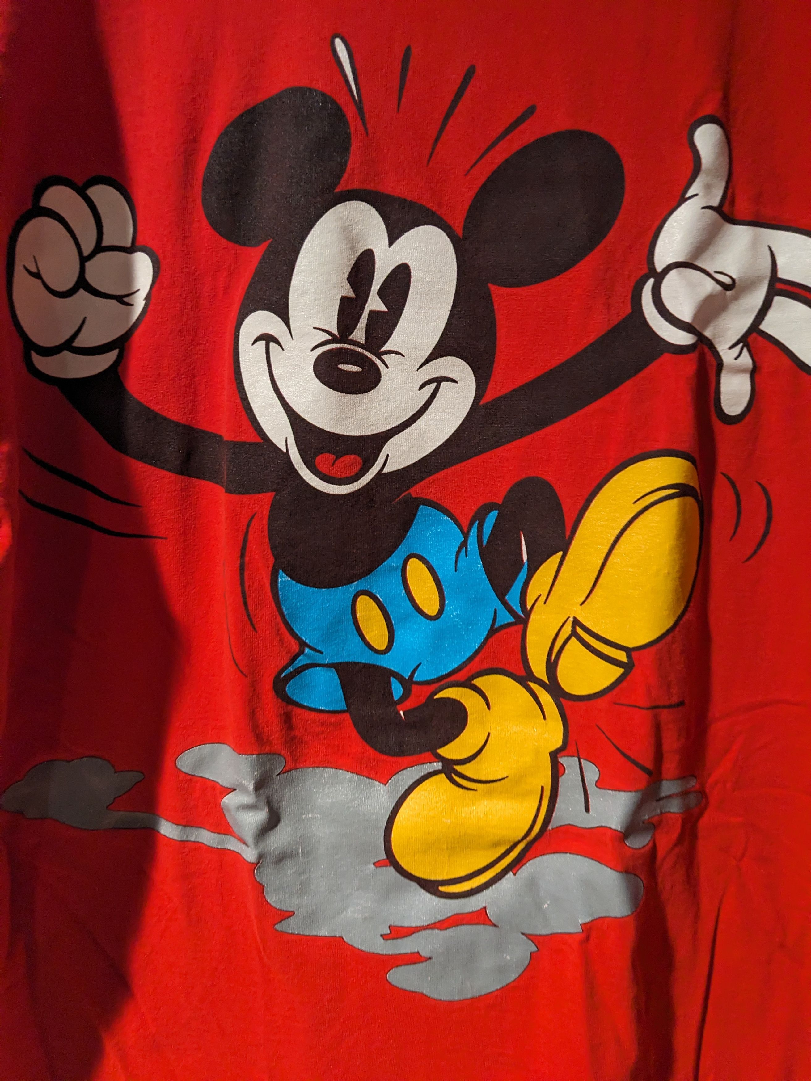 Disney × Vintage Vintage 90s Mickey Mouse Dancing Shadow Snap X-Large T-Shirt Size US XL / EU 56 / 4 - 2 Thumbnail