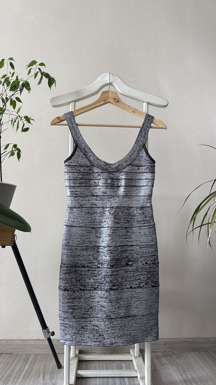 Bandage Metallic Scuff Dress Rihanna Herve Leger Style