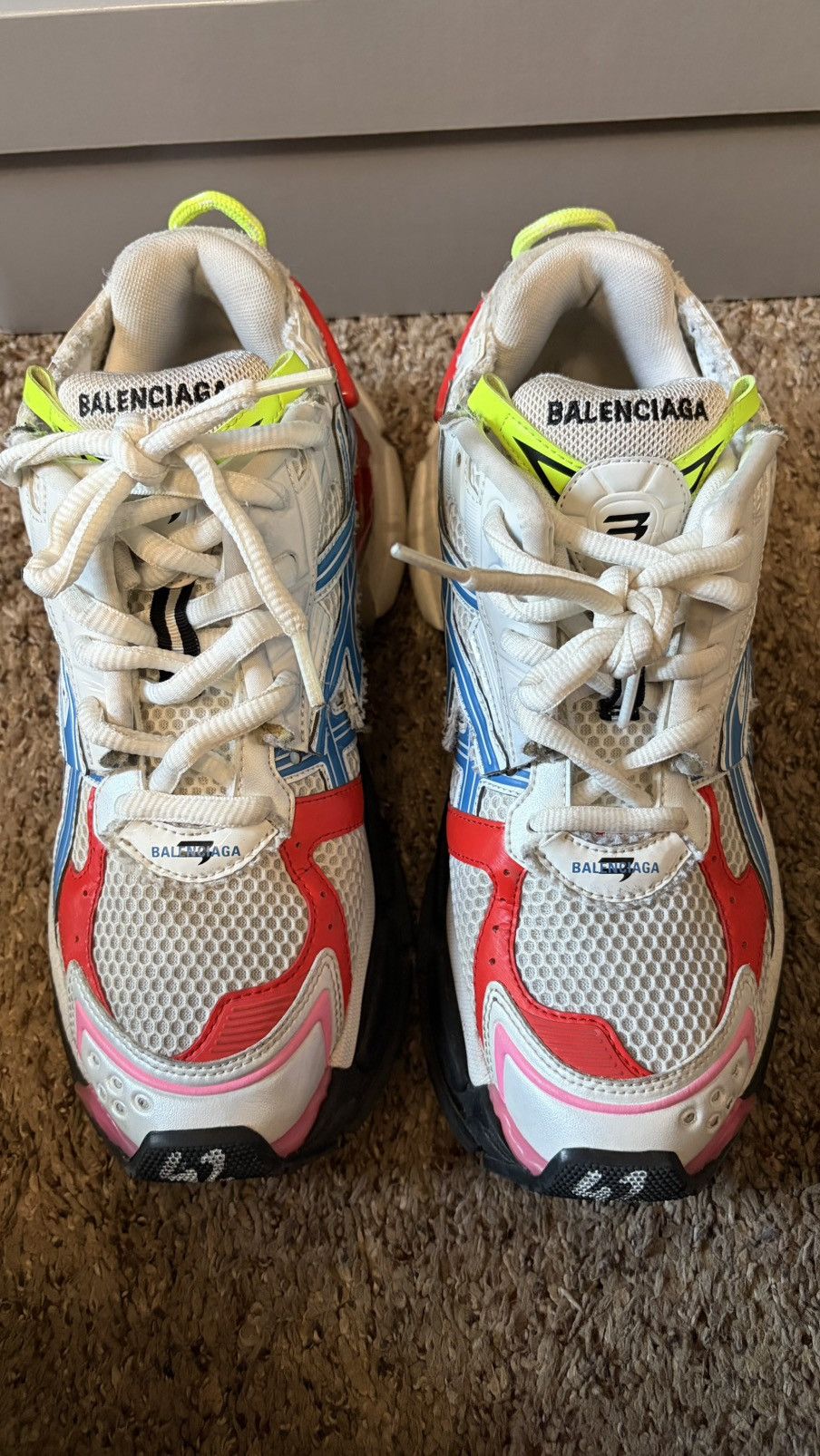 Balenciaga Balenciaga Runner White Red Blue Pink Size US 9 / EU 42 - 3 Thumbnail