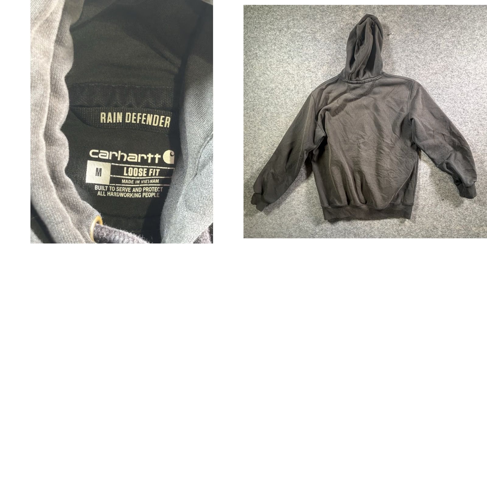 Carhartt Carhartt Hoodie Mens Rain Defender Loose Fit Faded Black Size Medium Outdoors Shirt Pullover Hooded Drawstring Black Logo Size US M / EU 48-50 / 2 - 8 Thumbnail