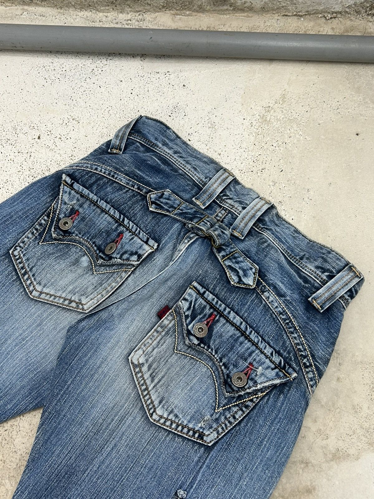 Japanese Brand Edwin Rude Zero Flare Washed Distressed Size US 30 / EU 46 - 10 Thumbnail