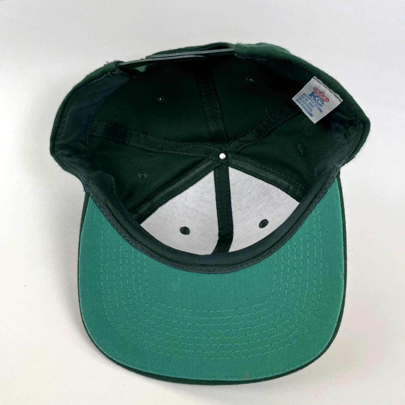 Vintage VINTAGE KC Hat Snap Back One Size Green Solid Wool Blend Twill Blank Baseball Size ONE SIZE - 7 Thumbnail