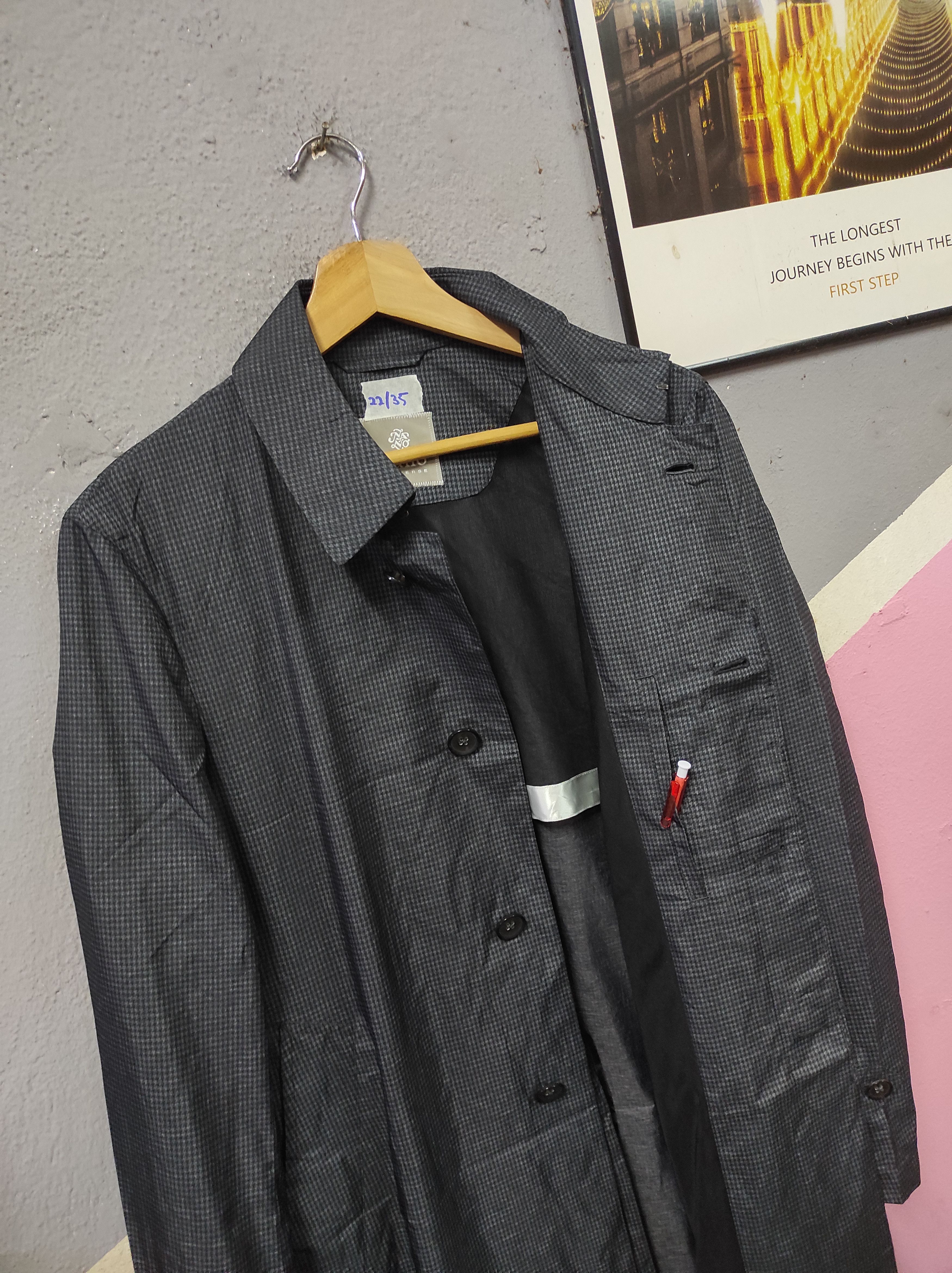 NANO universe NANO UNIVERSE PLAID LIGHT OVERCOAT LONG JACKET Size US S / EU 44-46 / 1 - 3 Thumbnail