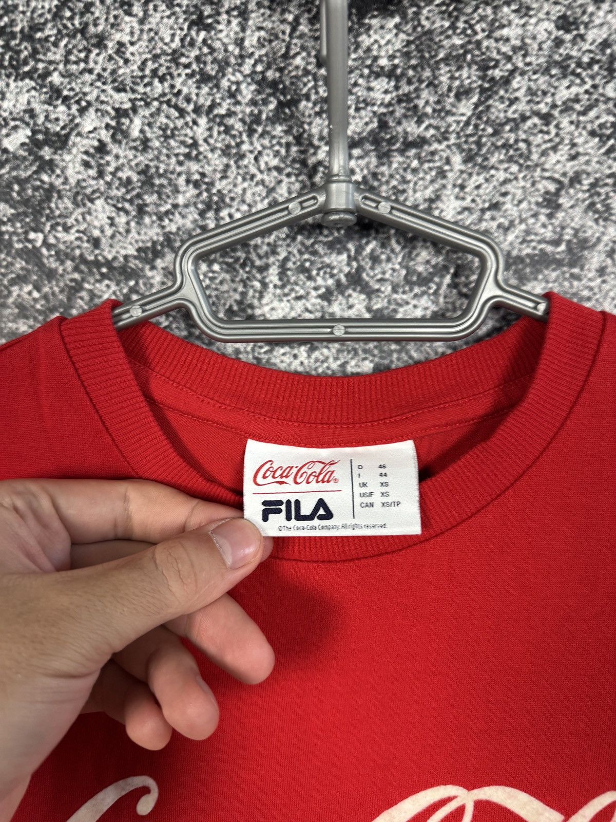 Fila Men’s Coca Cola x FILA Short Sleeve T-Shirt Red Big Logo XS Size US XS / EU 42 / 0 - 7 Thumbnail