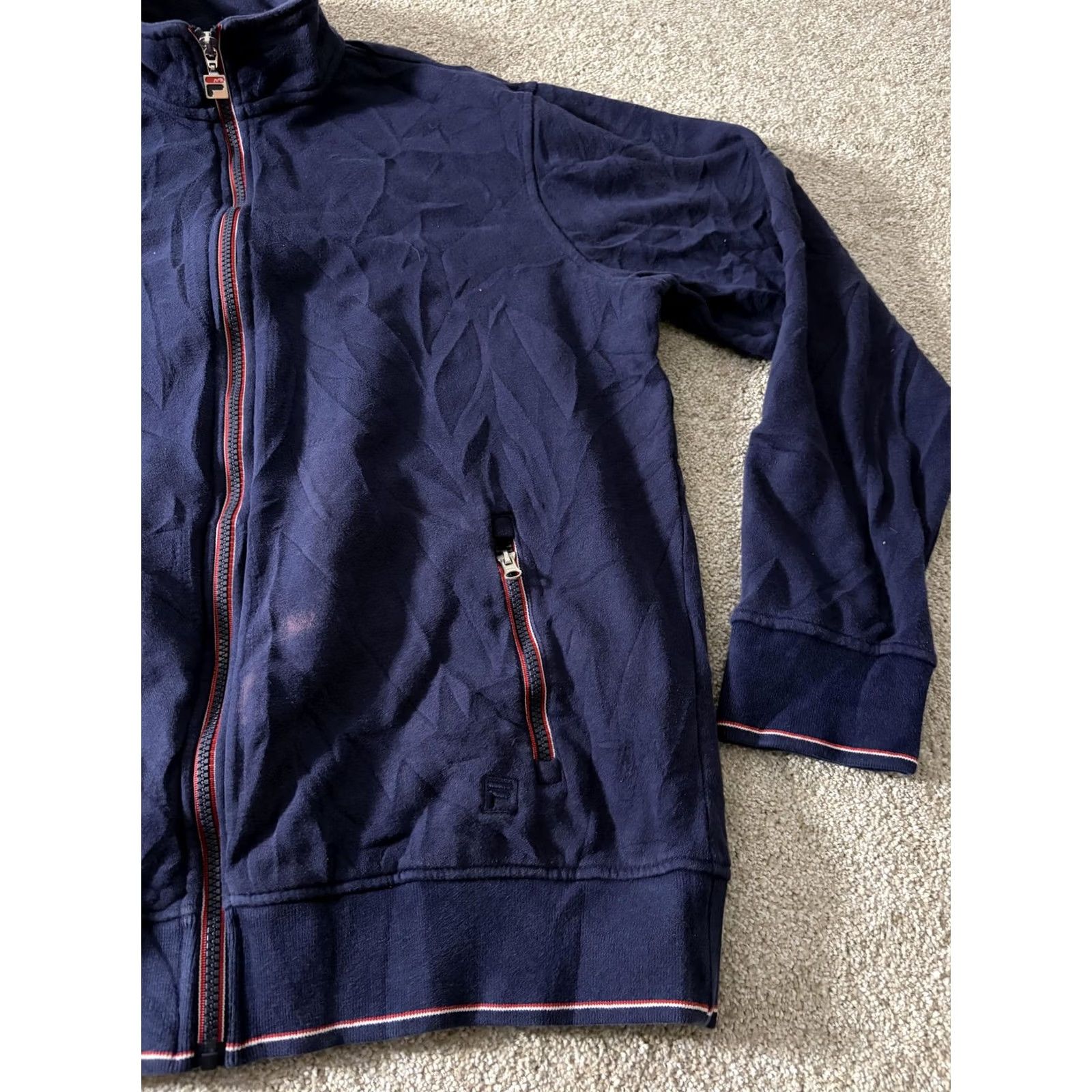 Fila Fila Track Jacket Mens M Blue Full Zip Stand Collar Knit Pockets Athletic Size US M / EU 48-50 / 2 - 3 Thumbnail