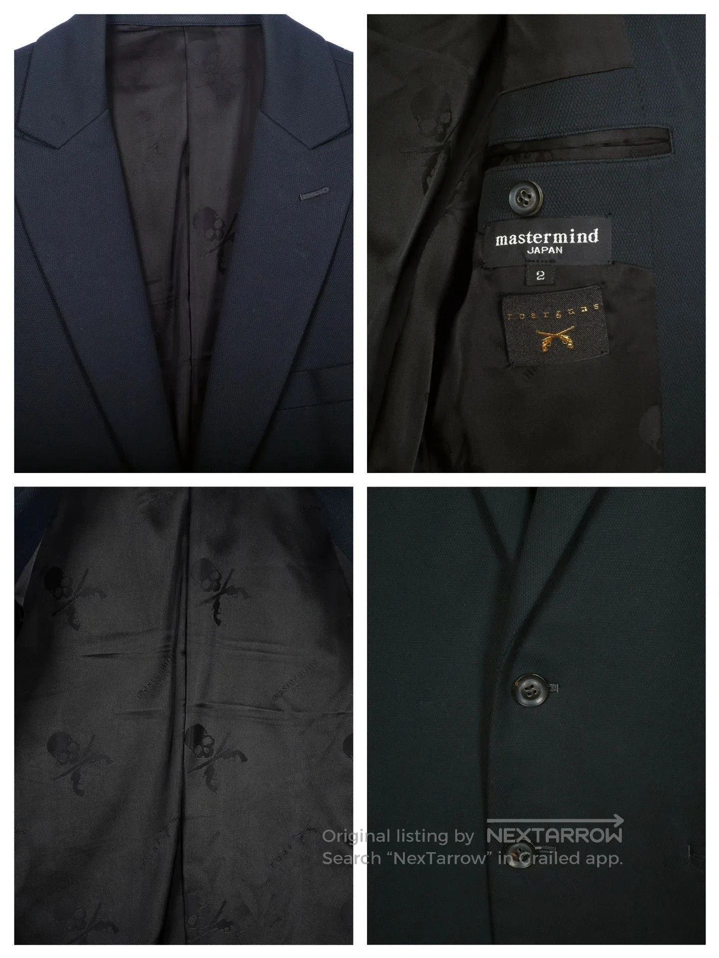 Mastermind Japan Black Skull & Cross Guns Crystal-Embellished Blazer. Size US M / EU 48-50 / 2 - 8 Thumbnail